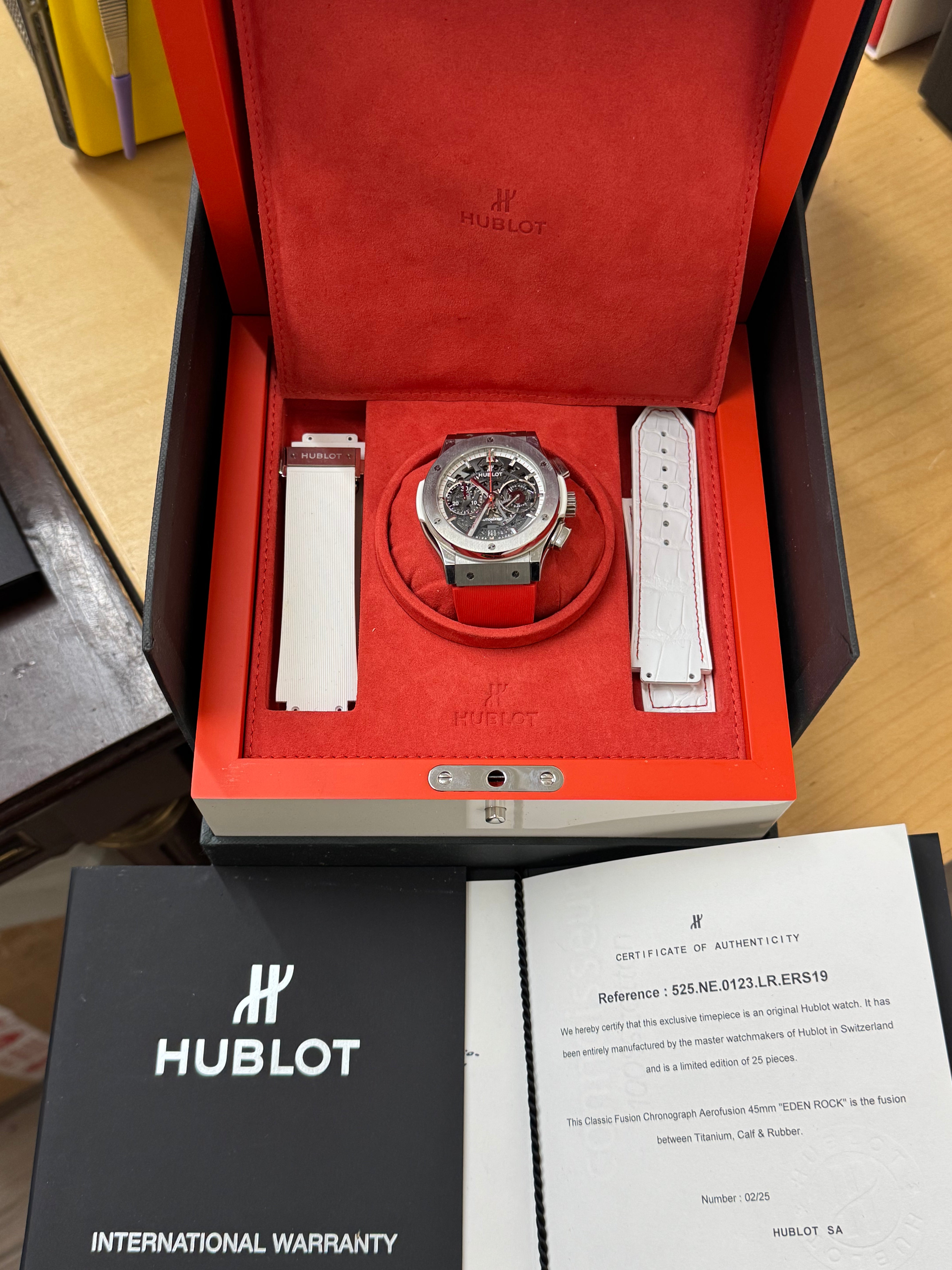 Hublot Classic Fusion Aerofusion 45mm Titanium Eden Rock Watch 525.NE.0123.LR.ERS19