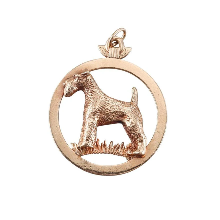 Tiffany Mid Century 14k Gold Terrier Medallion Pendant