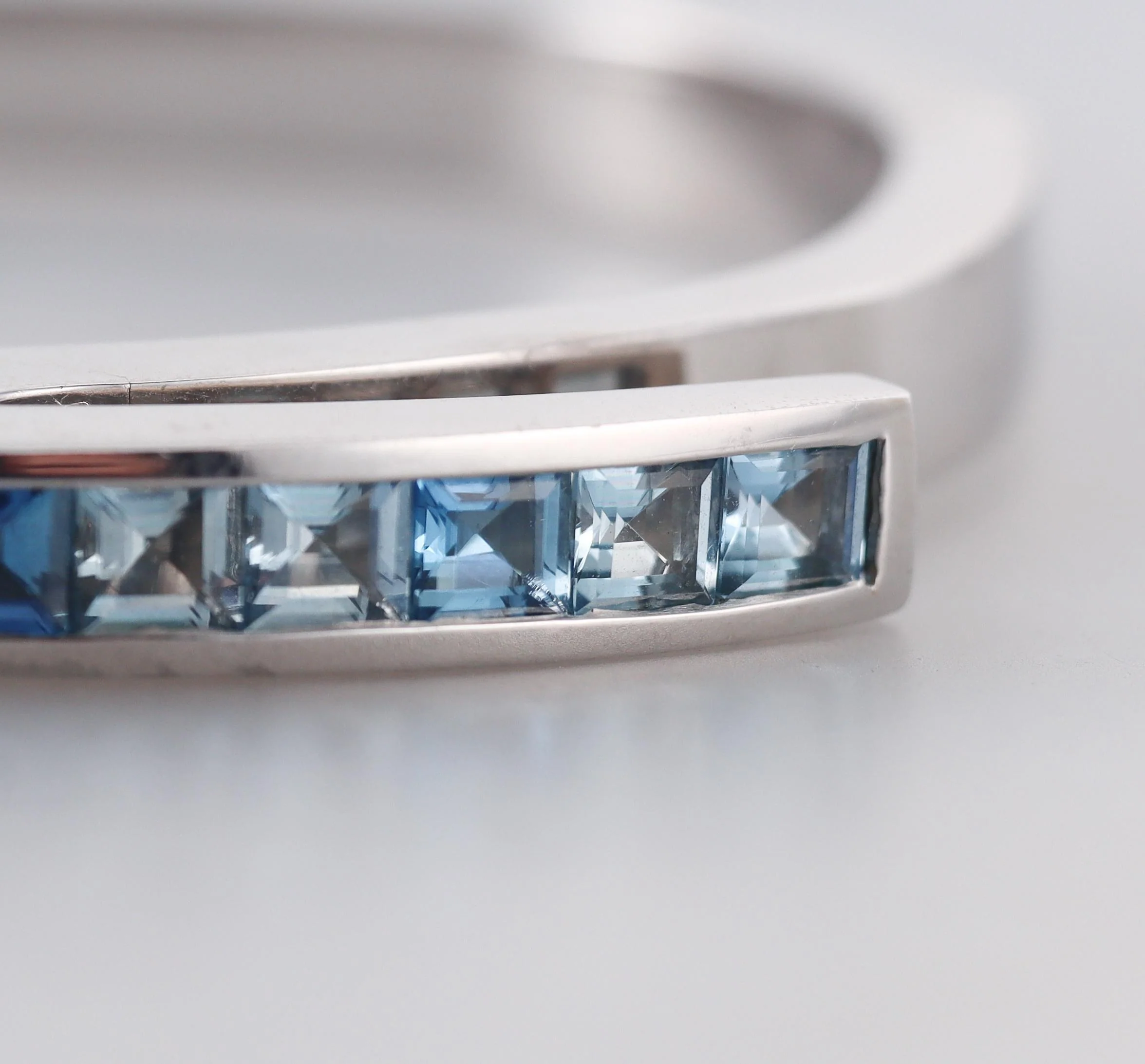 Garrard Blue Topaz Gold Bangle Bracelet