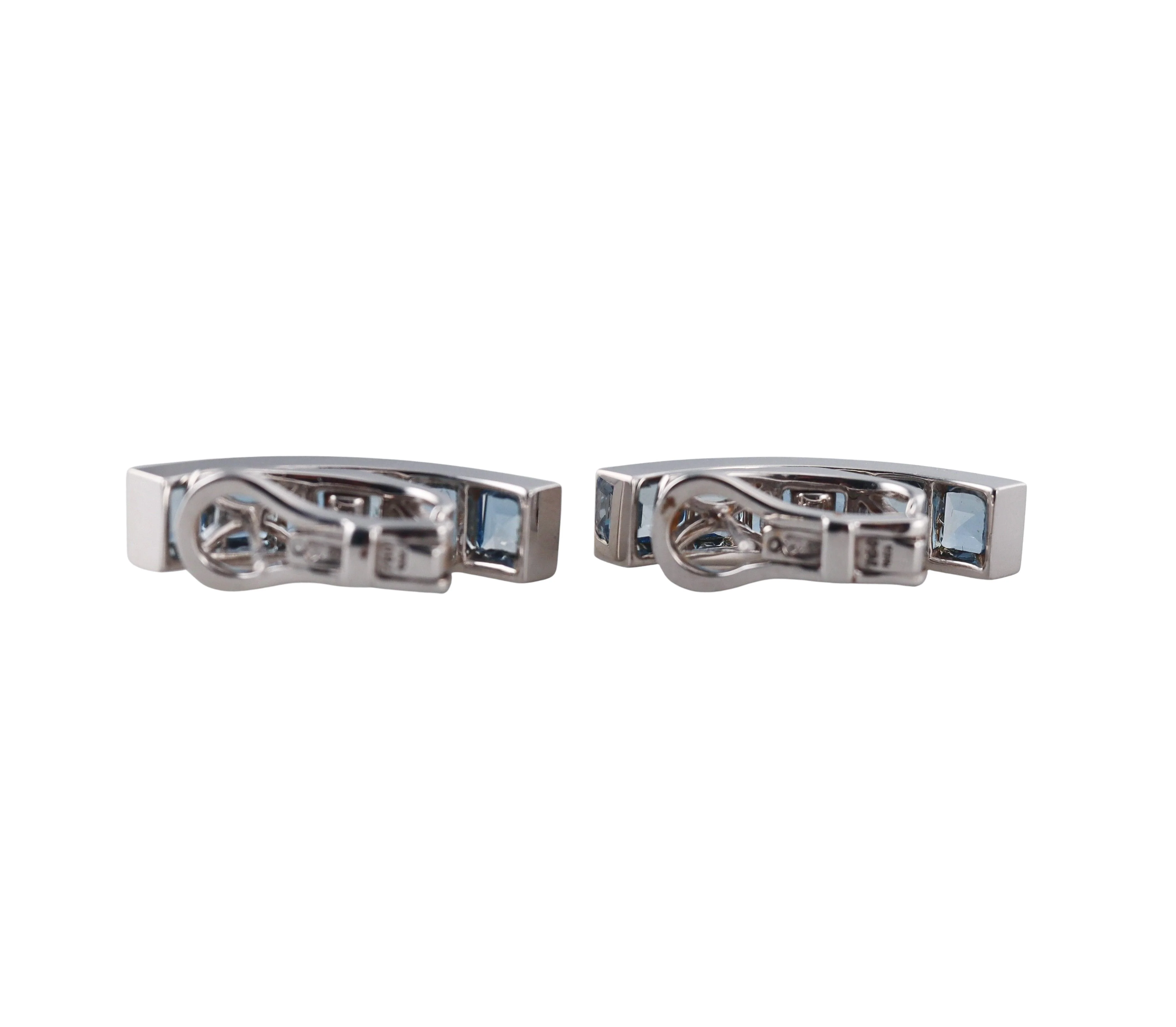 Garrard Blue Topaz Gold Hoop Earrings