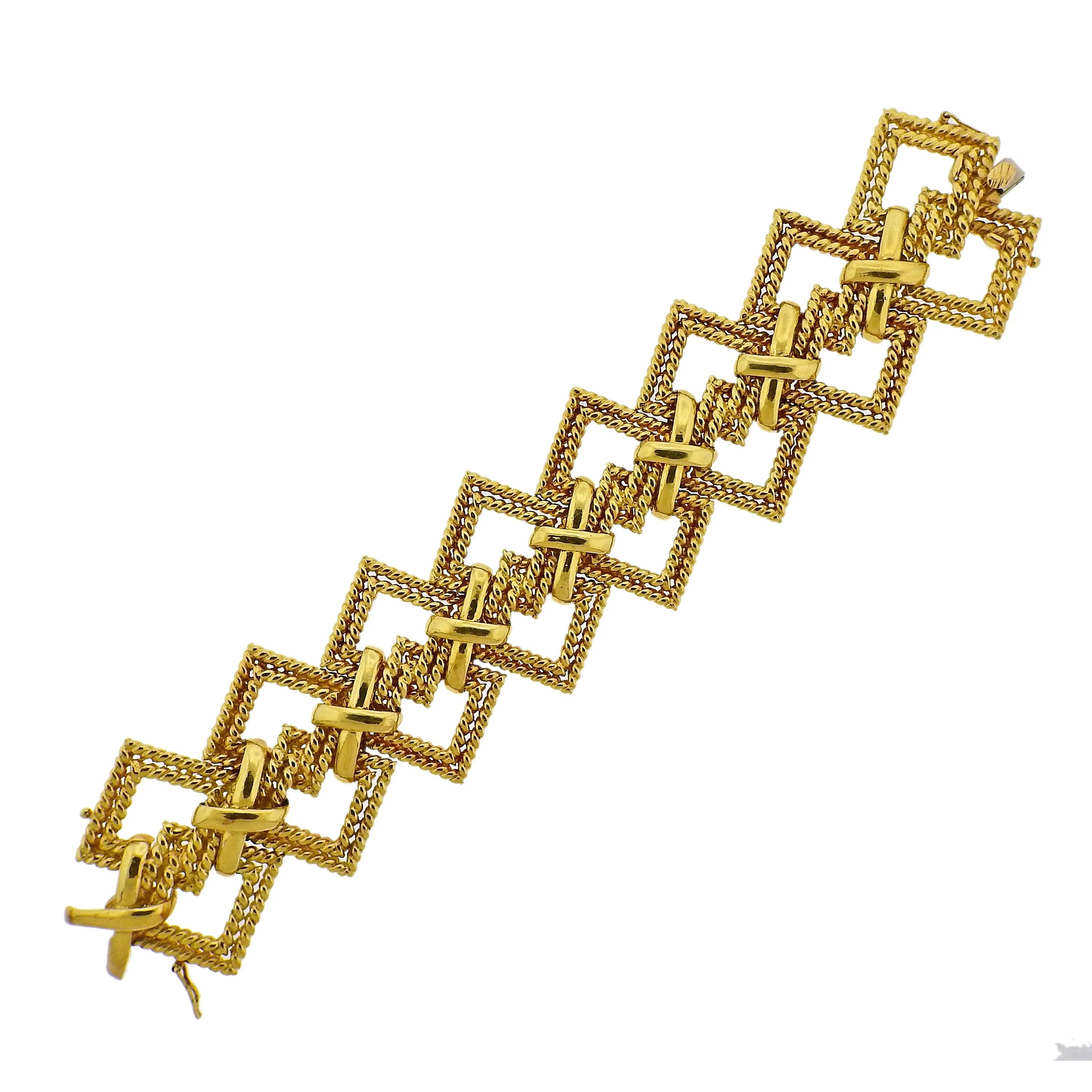 1970s Tiffany  Co Gold Wide Bracelet