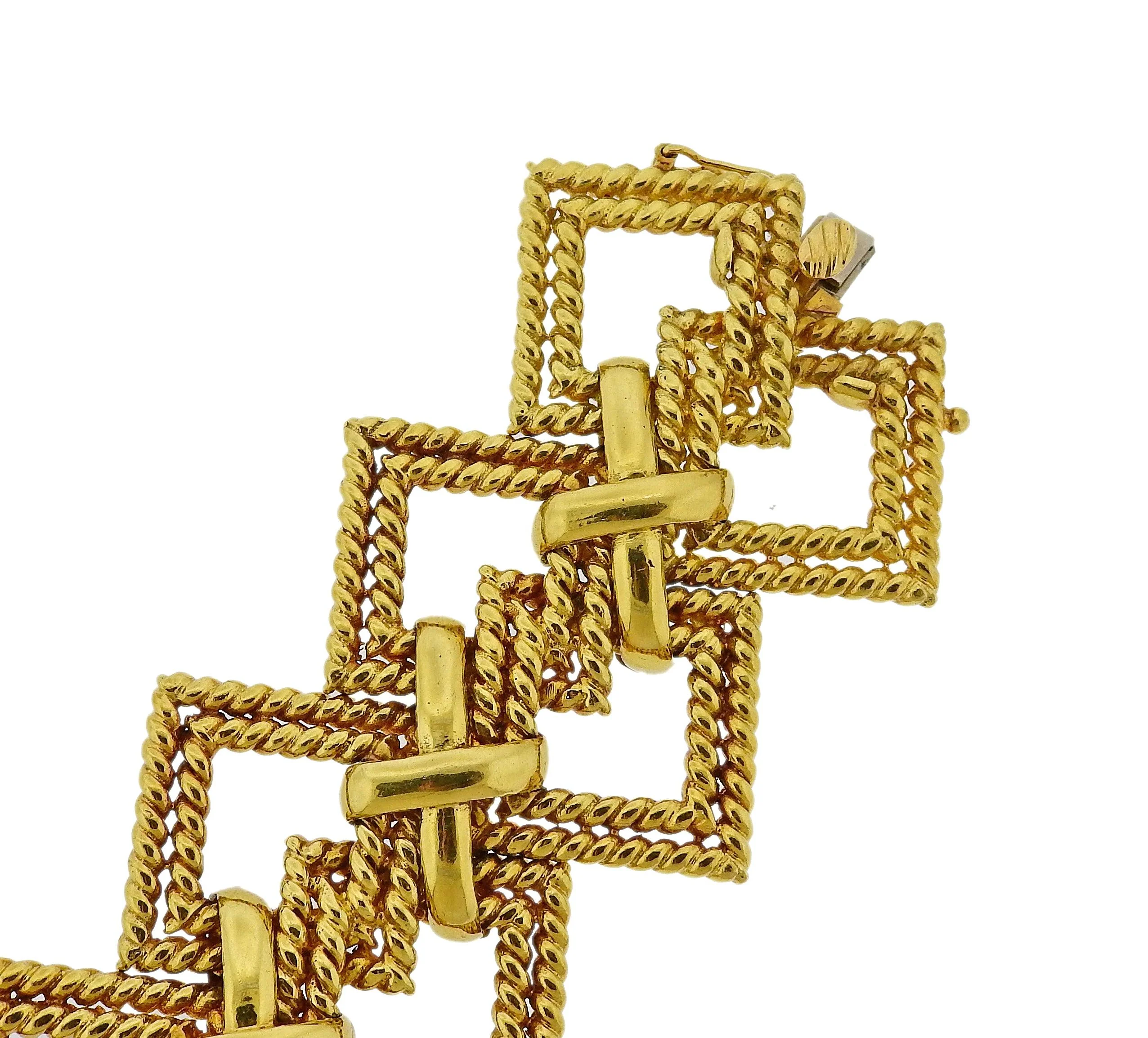 1970s Tiffany Co Gold Wide Bracelet