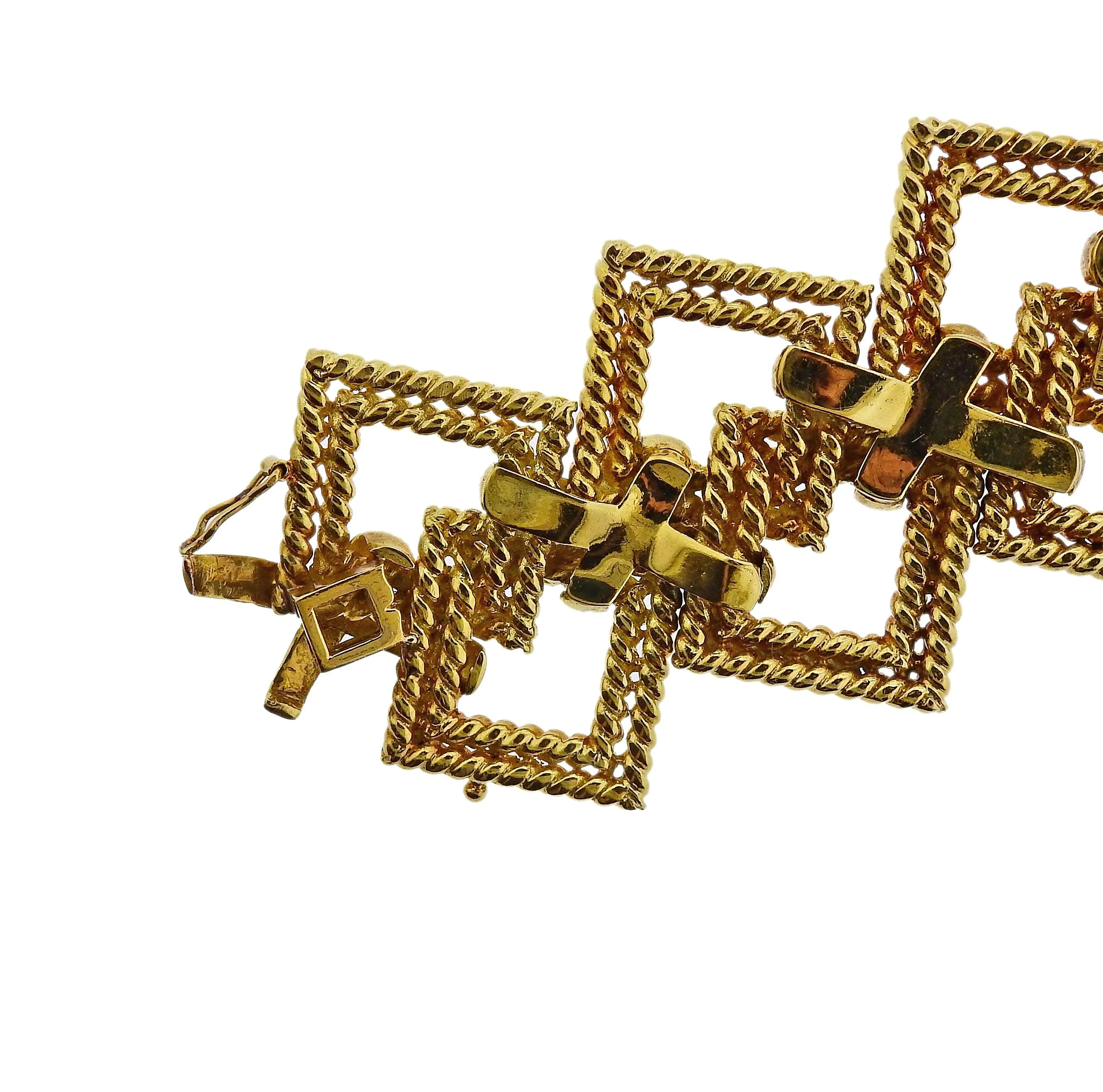 1970s Tiffany Co Gold Wide Bracelet