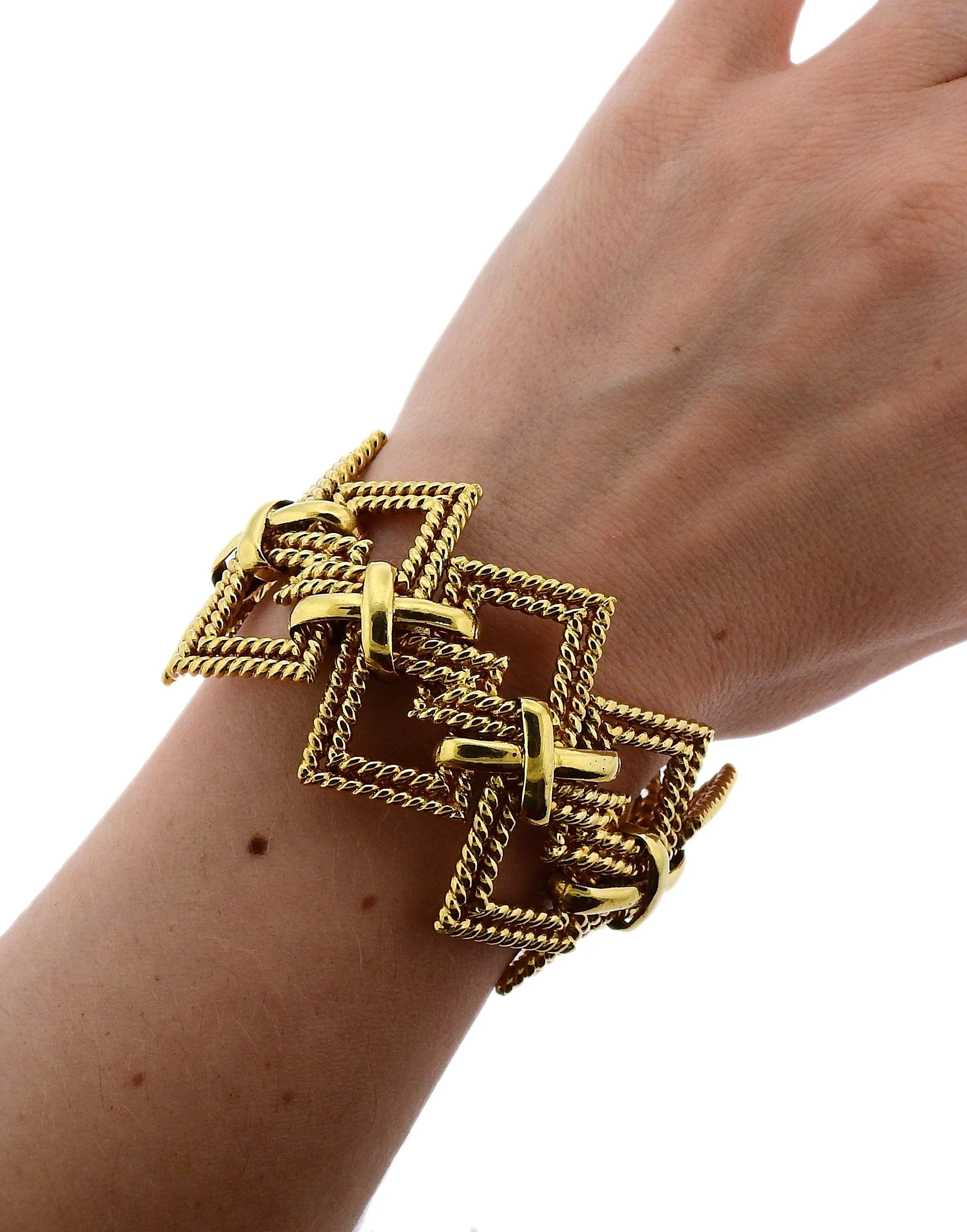 1970s Tiffany Co Gold Wide Bracelet