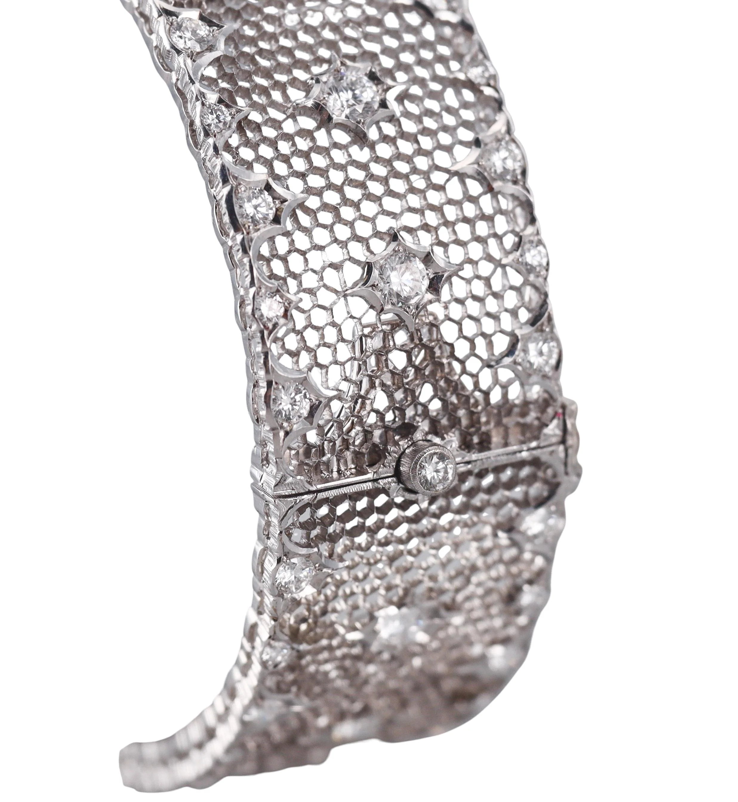 Buccellati Gold Tulle Broccato Diamond Bangle Bracelet
