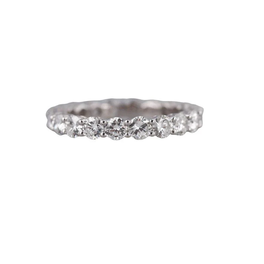 Platinum 2.84ctw Diamond Eternity Wedding Band Ring