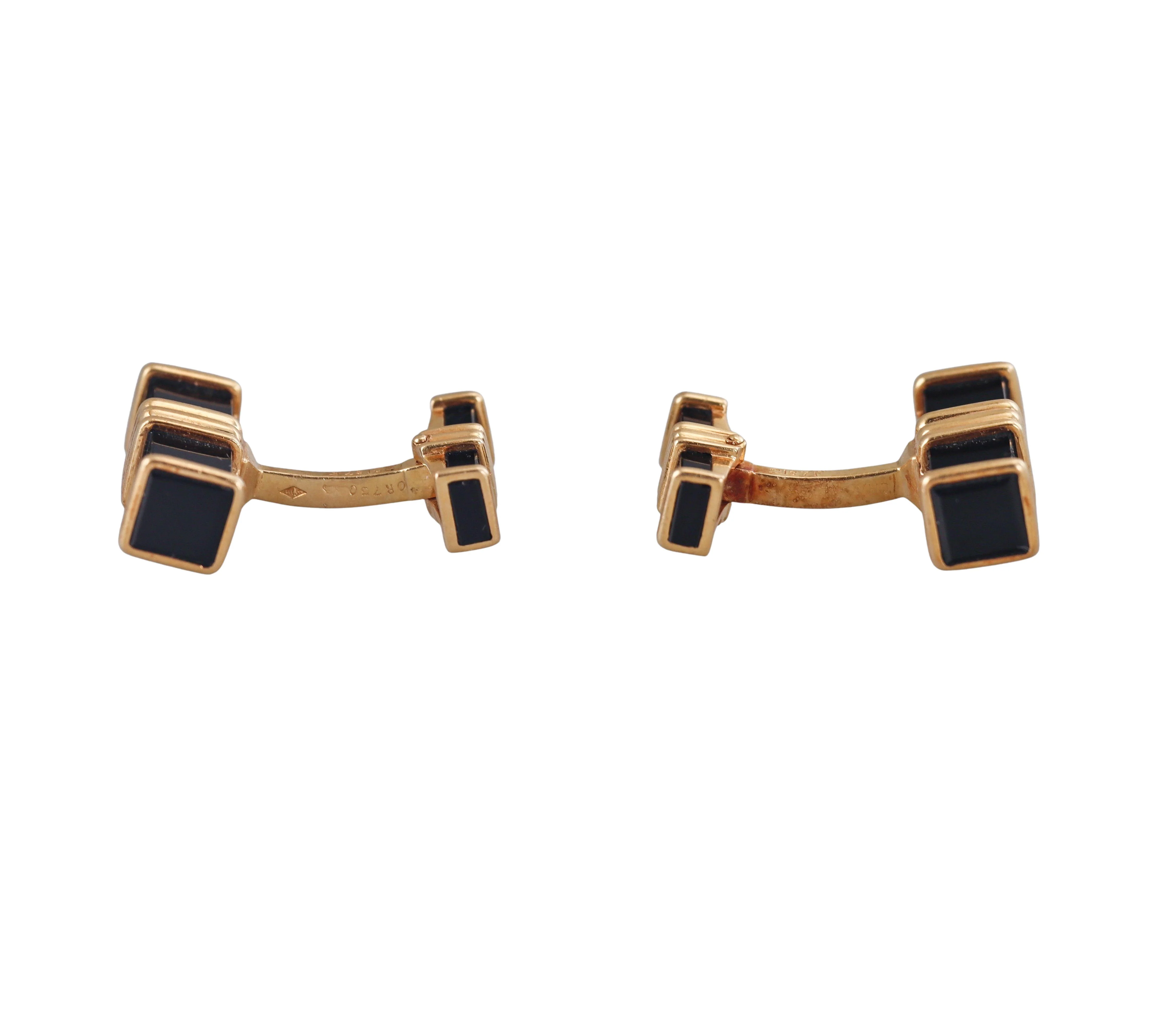 Chaumet Gold Onyx Cufflinks