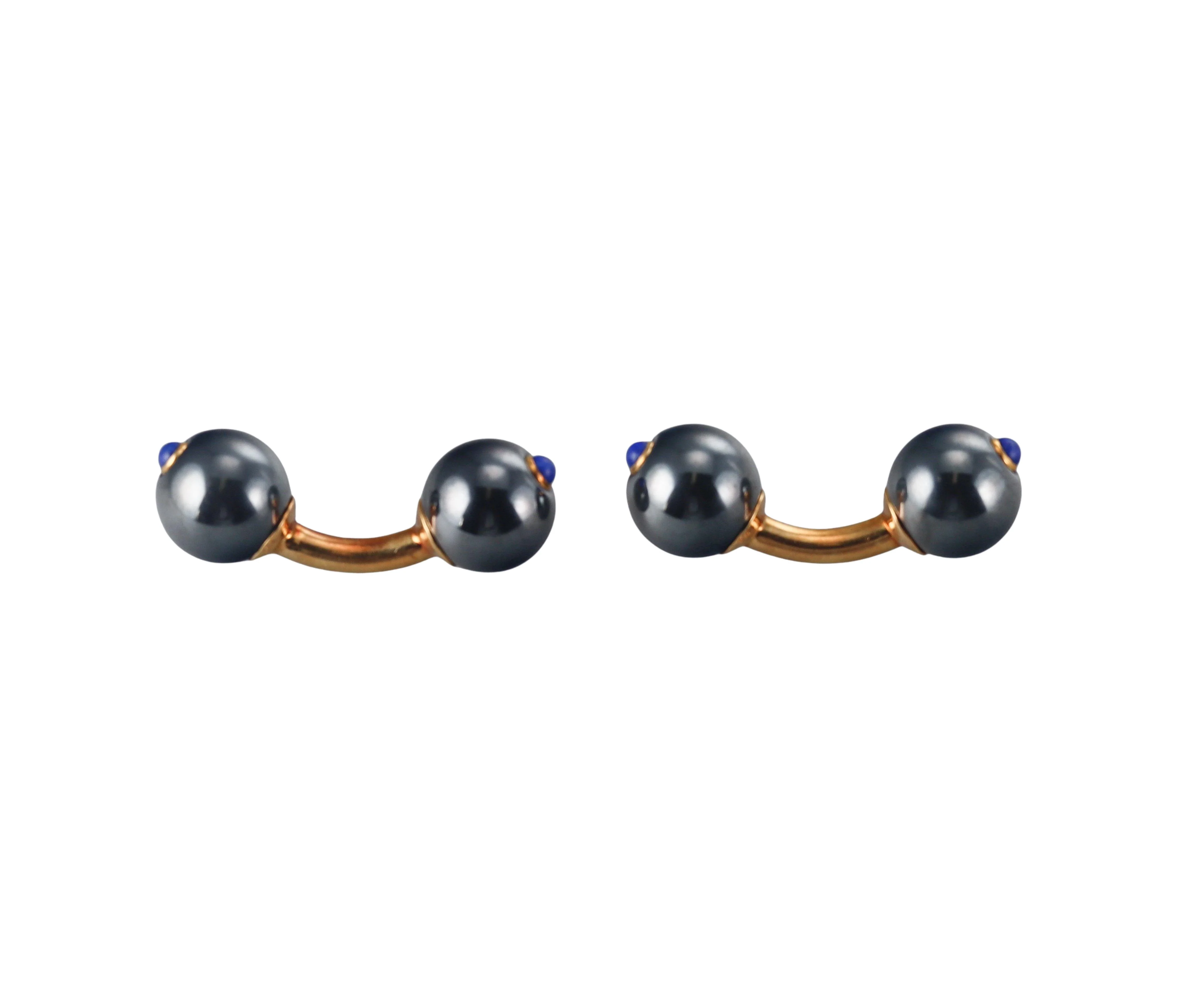 Trianon Gold Hematite Lapis Cufflinks