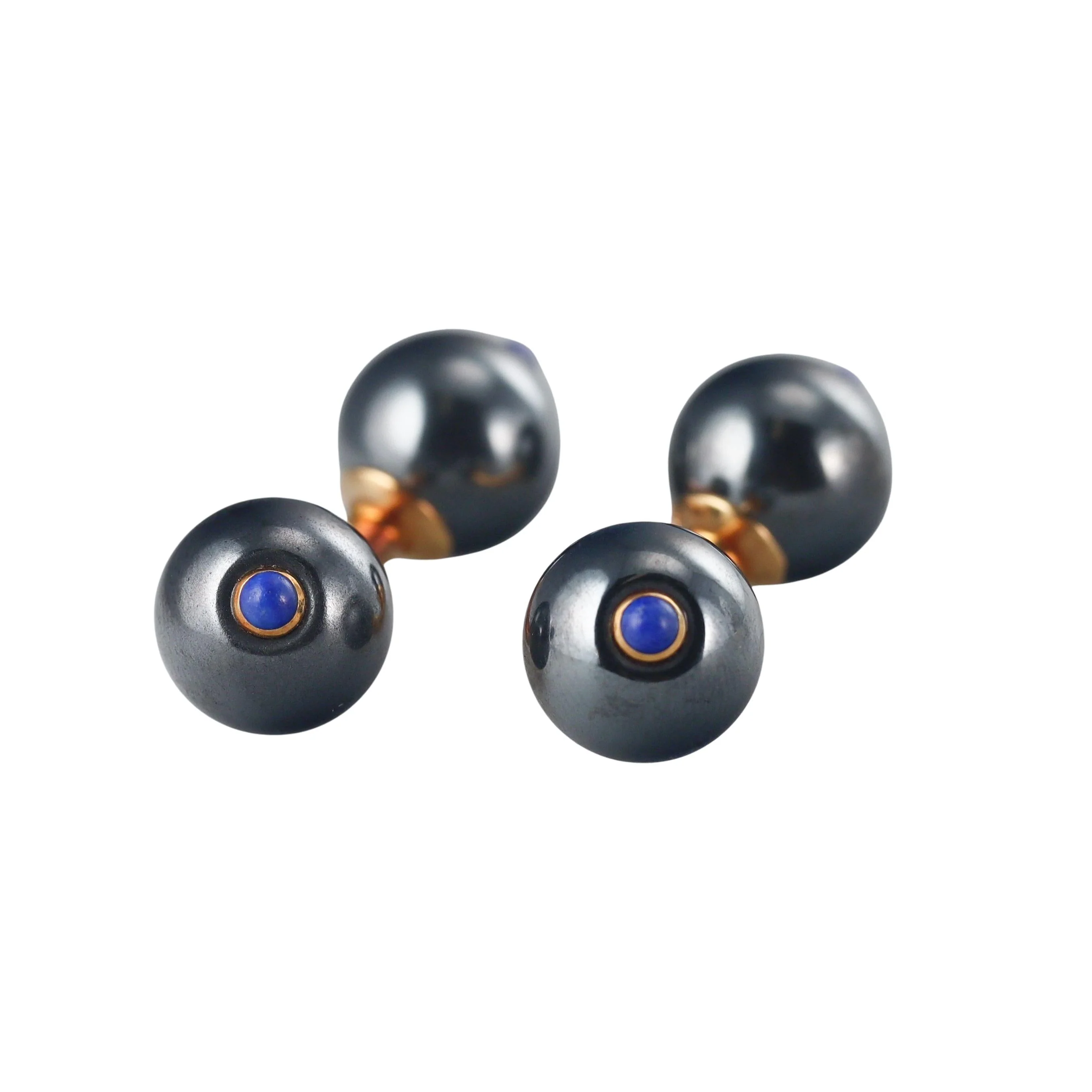 Trianon Gold Hematite Lapis Cufflinks