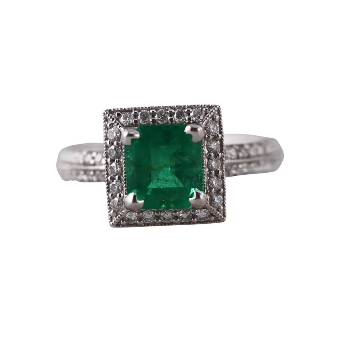 Yael 1.33ct Emerald Diamond Gold Ring