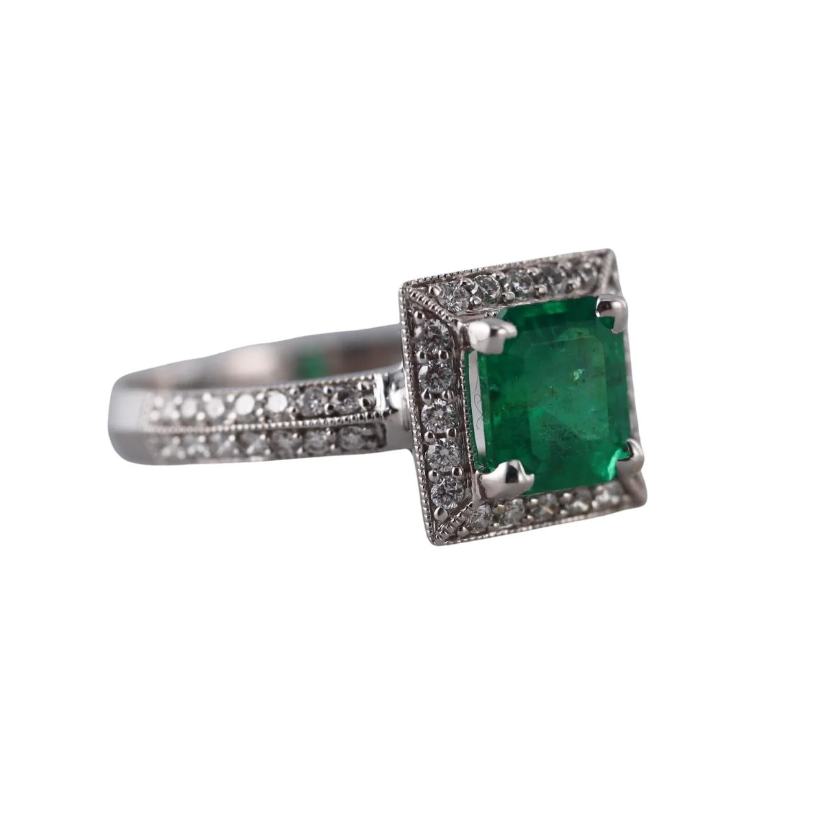 Yael 1.33ct Emerald Diamond Gold Ring