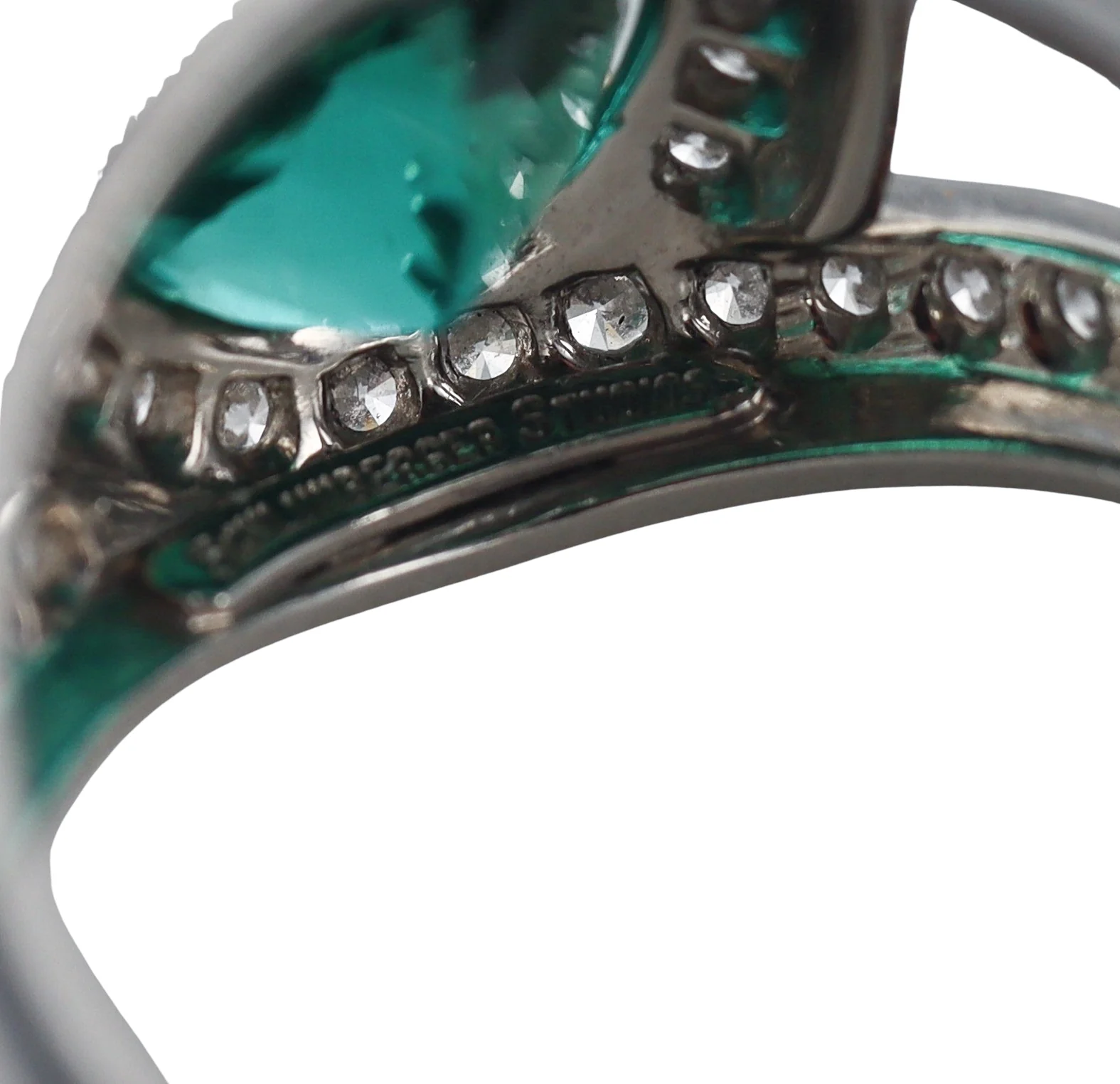 Tiffany Co Schlumberger Platinum 4.25ct Green Tourmaline Diamond Ring