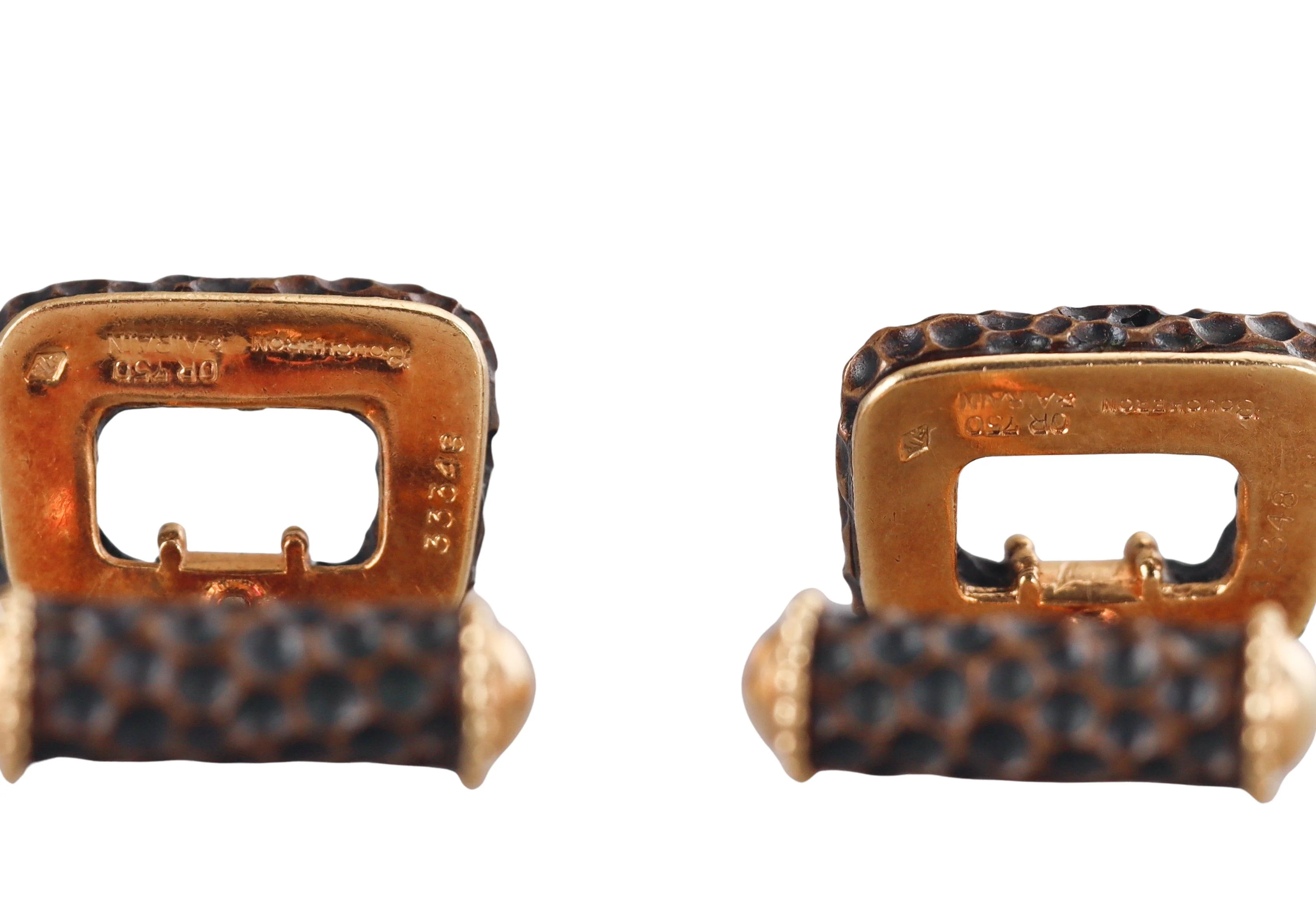 Boucheron Gold Bronze Textured Finish Cufflinks