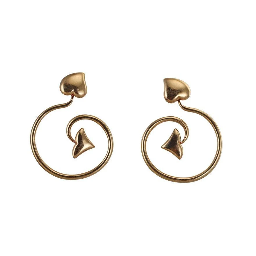 Christian Dior Gold Arrow Swirl Earrings