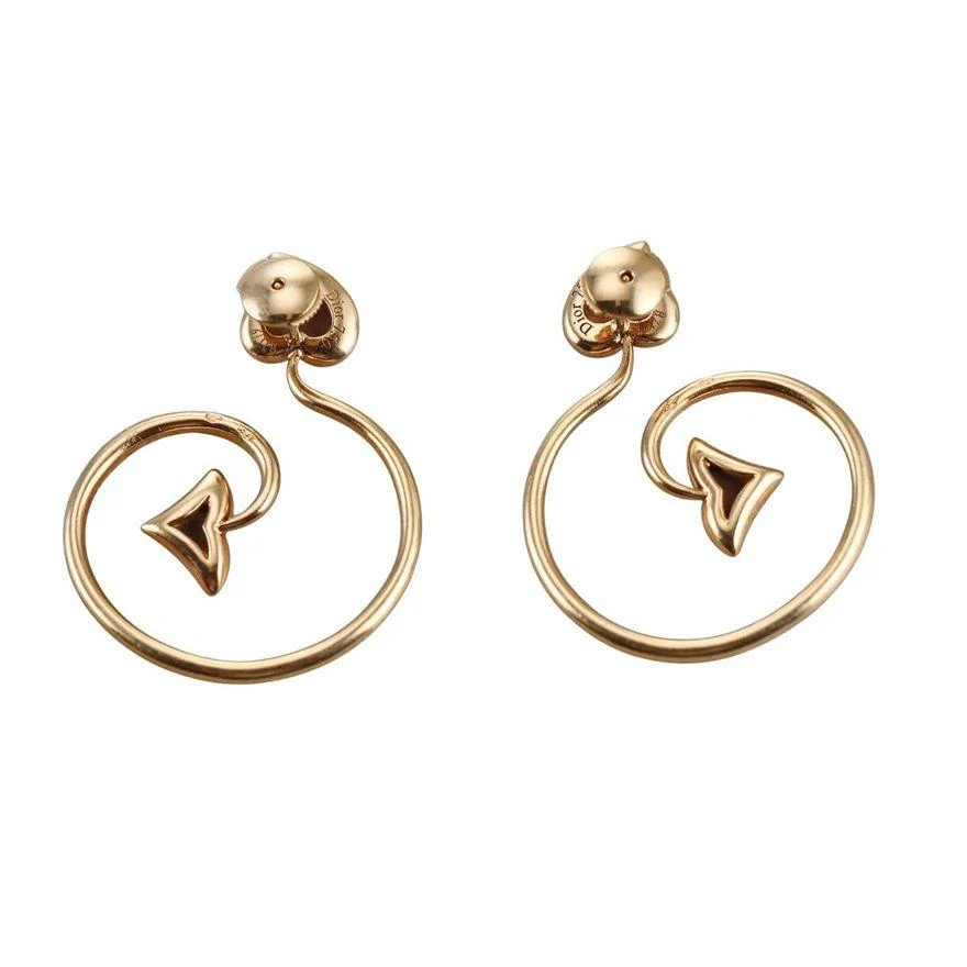 Christian Dior Gold Arrow Swirl Earrings