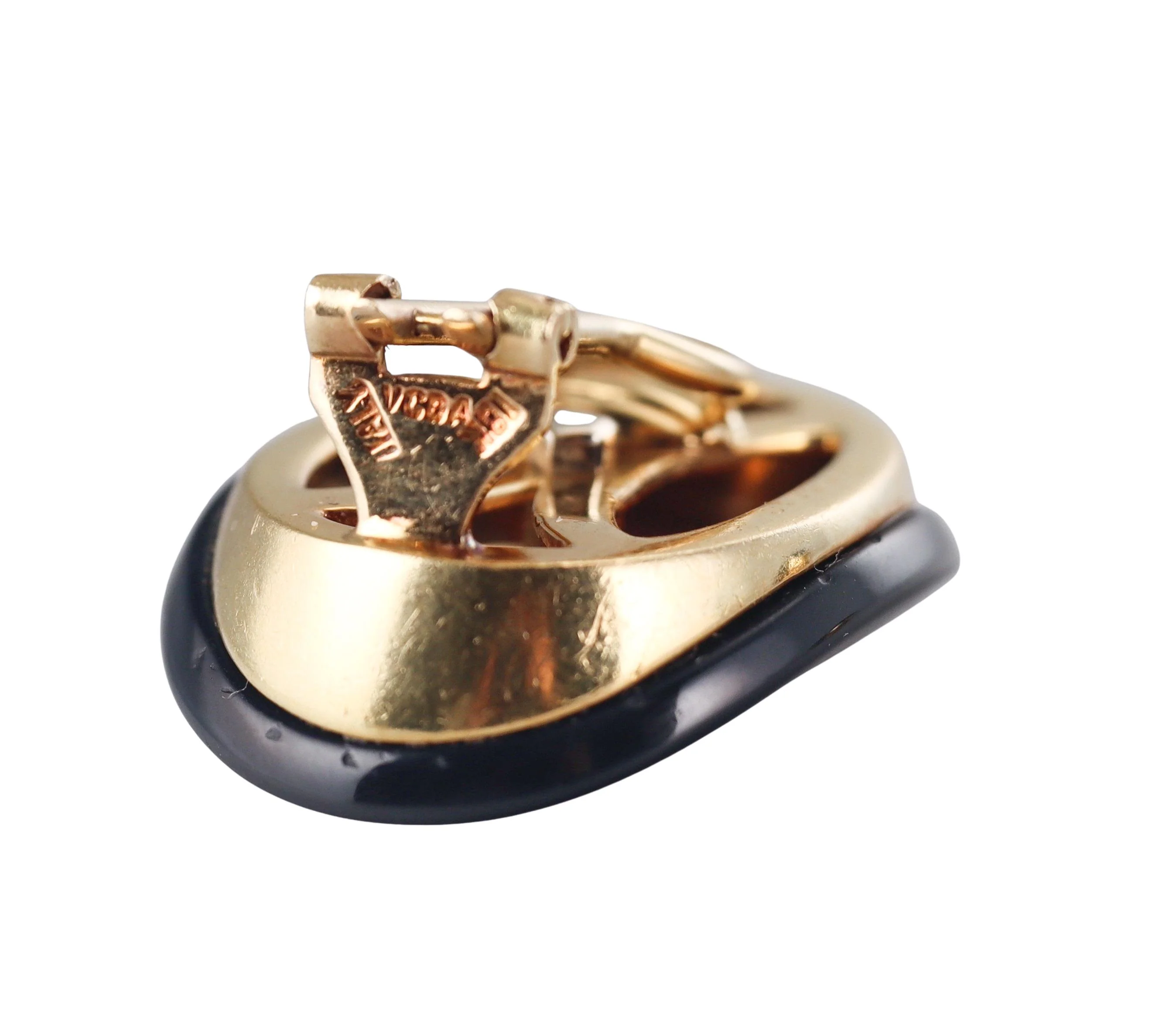 Van Cleef  Arpels 1960s Diamond Onyx Gold Earrings