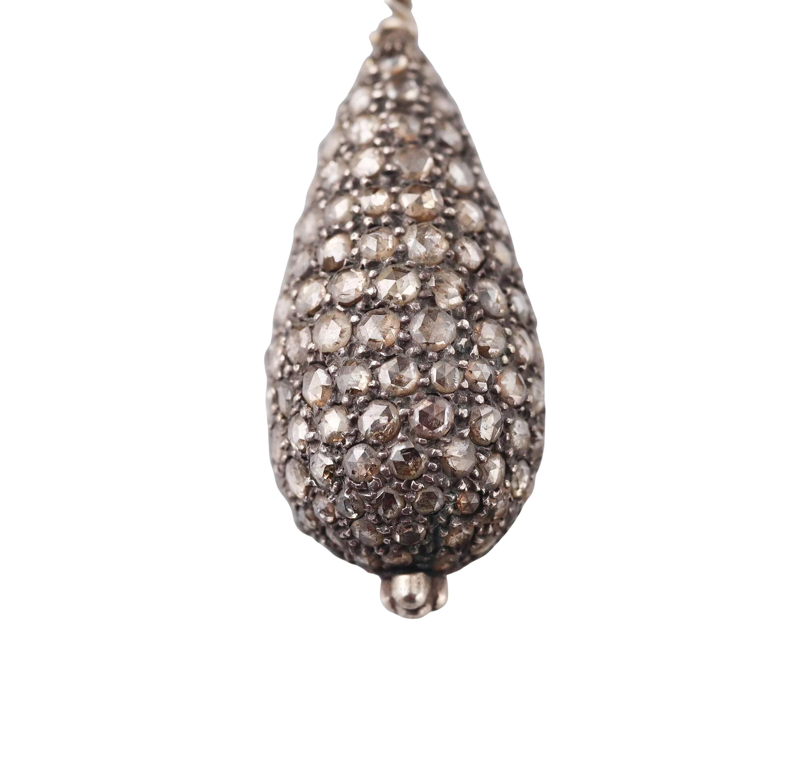 Diamond Gold Silver Skull Drop Earrings