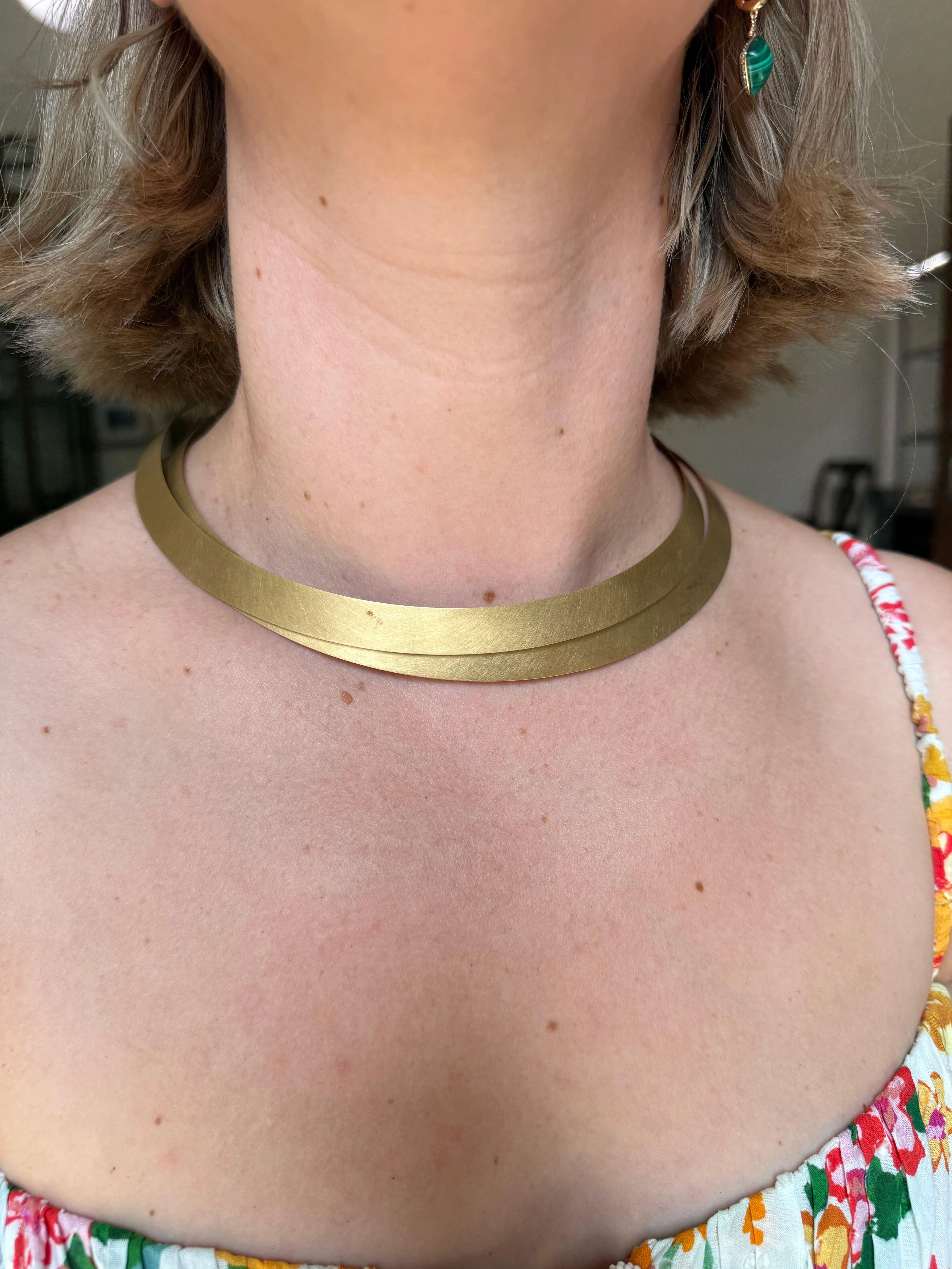 Niessing Modernist 2000s Gold Double "Bow" Necklace