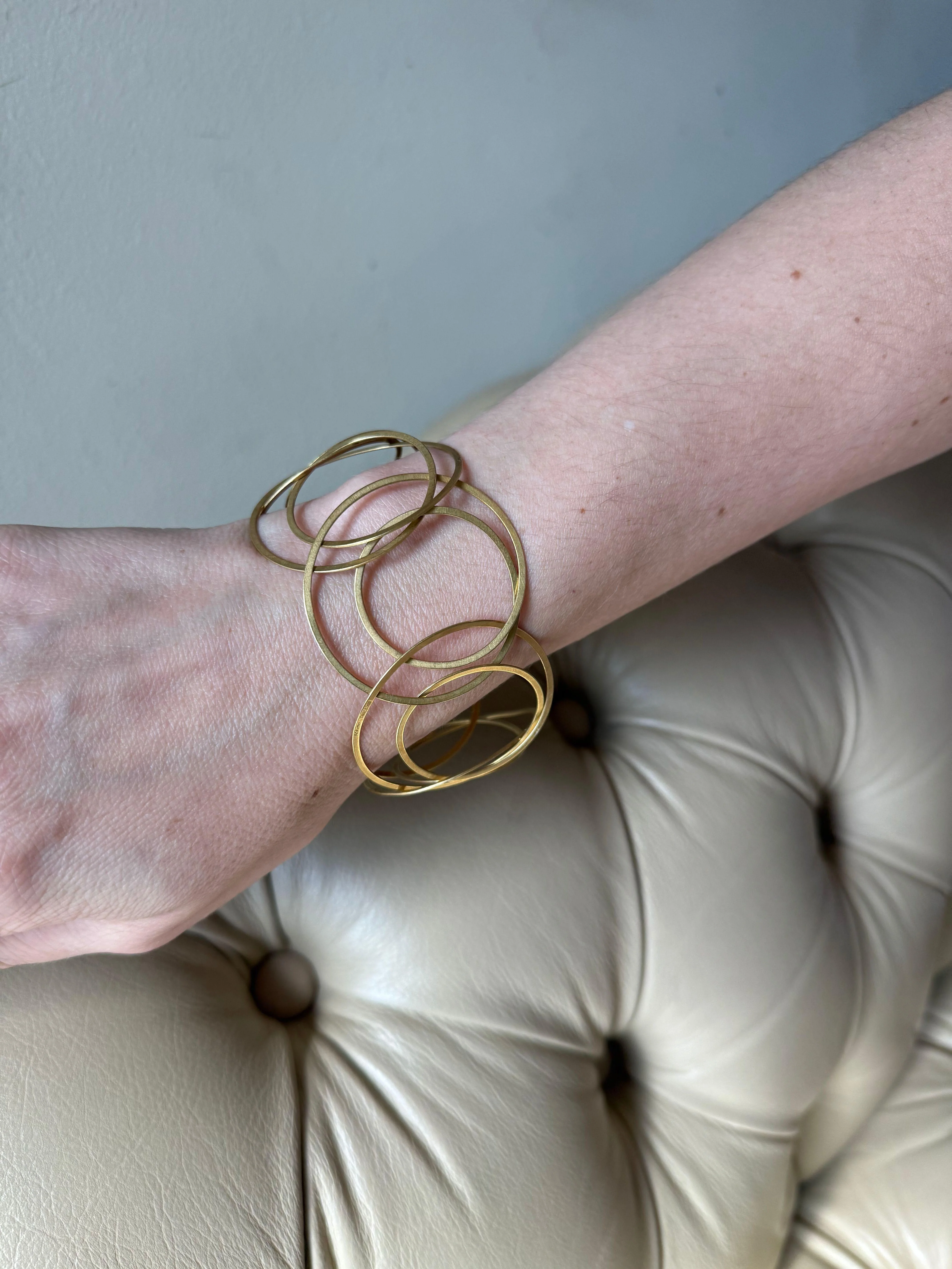 Niessing Modernist 2000s Gold Circle Link Bracelet