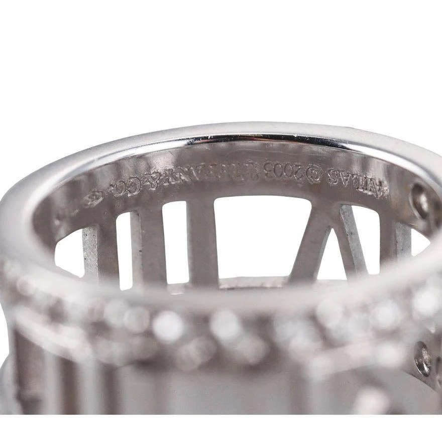 Tiffany  Co Atlas 18k Gold Diamond Band Ring