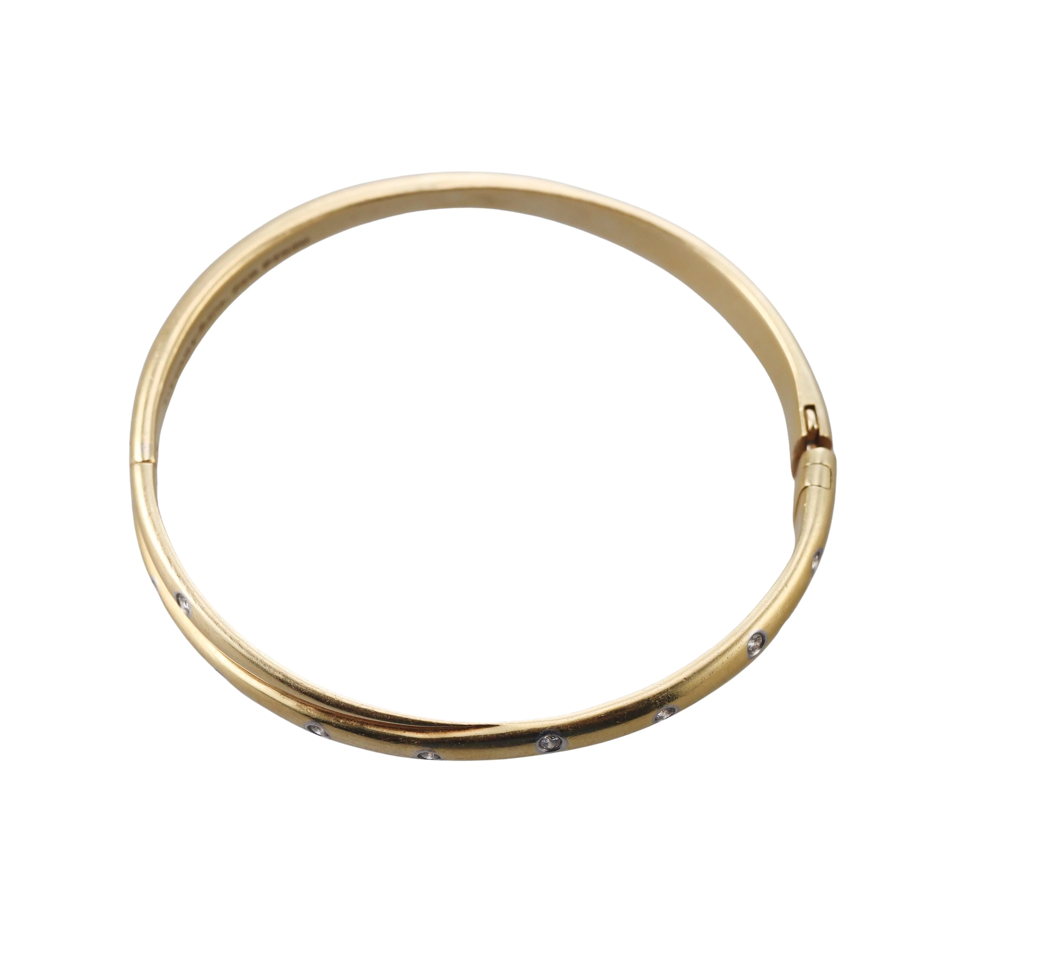 Tiffany Co Etoile Diamond Gold Platinum Crossover Bangle Bracelet