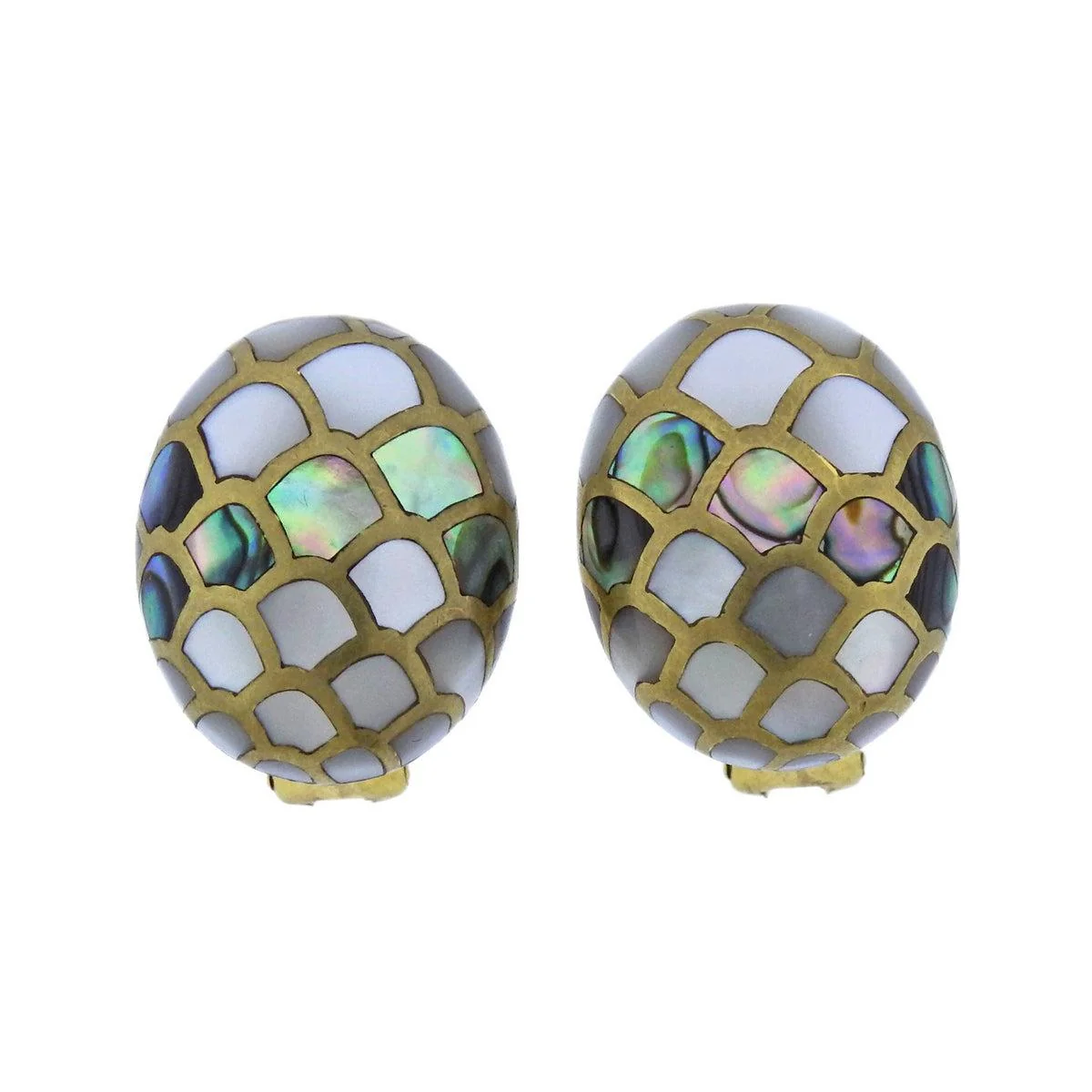 Angela Cummings Abalone Gold Earrings