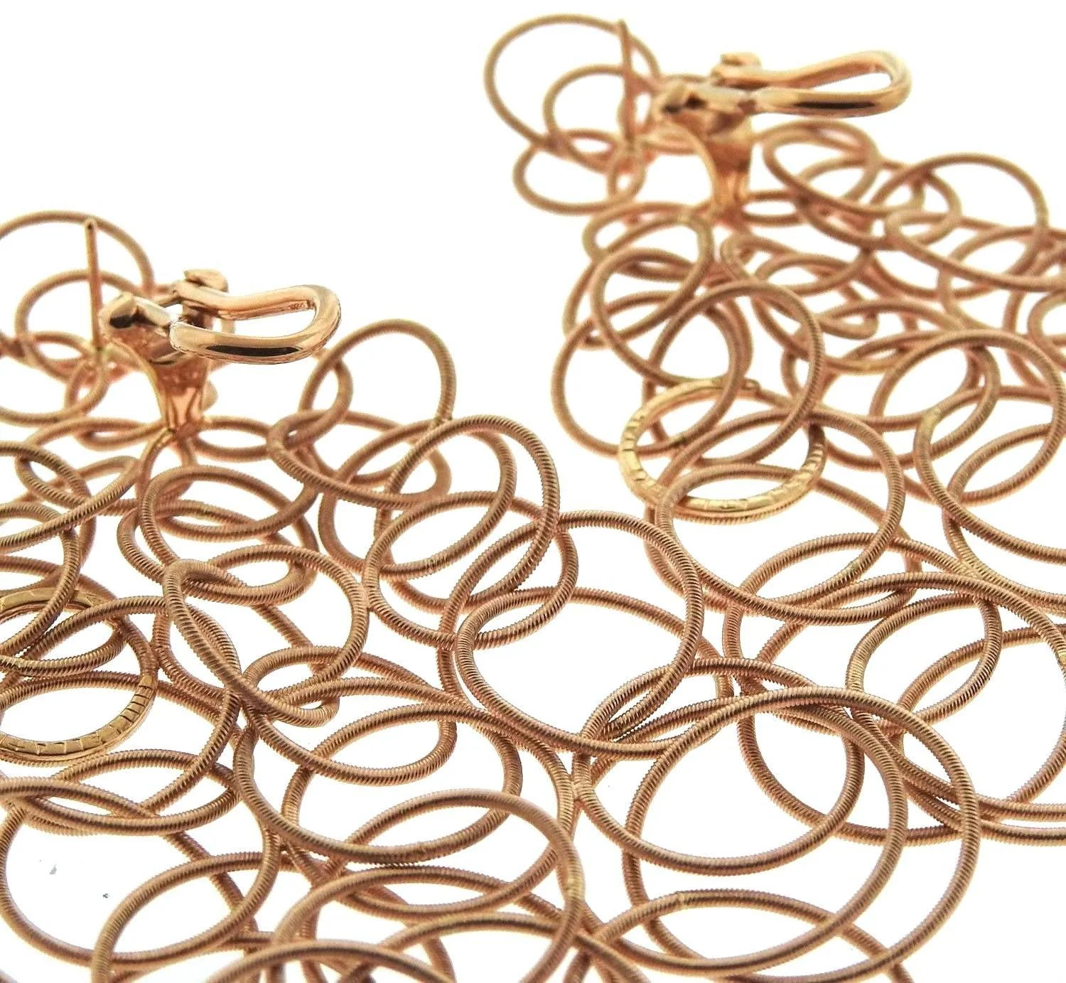 Buccellati Hawaii Long Gold Pendant Earrings