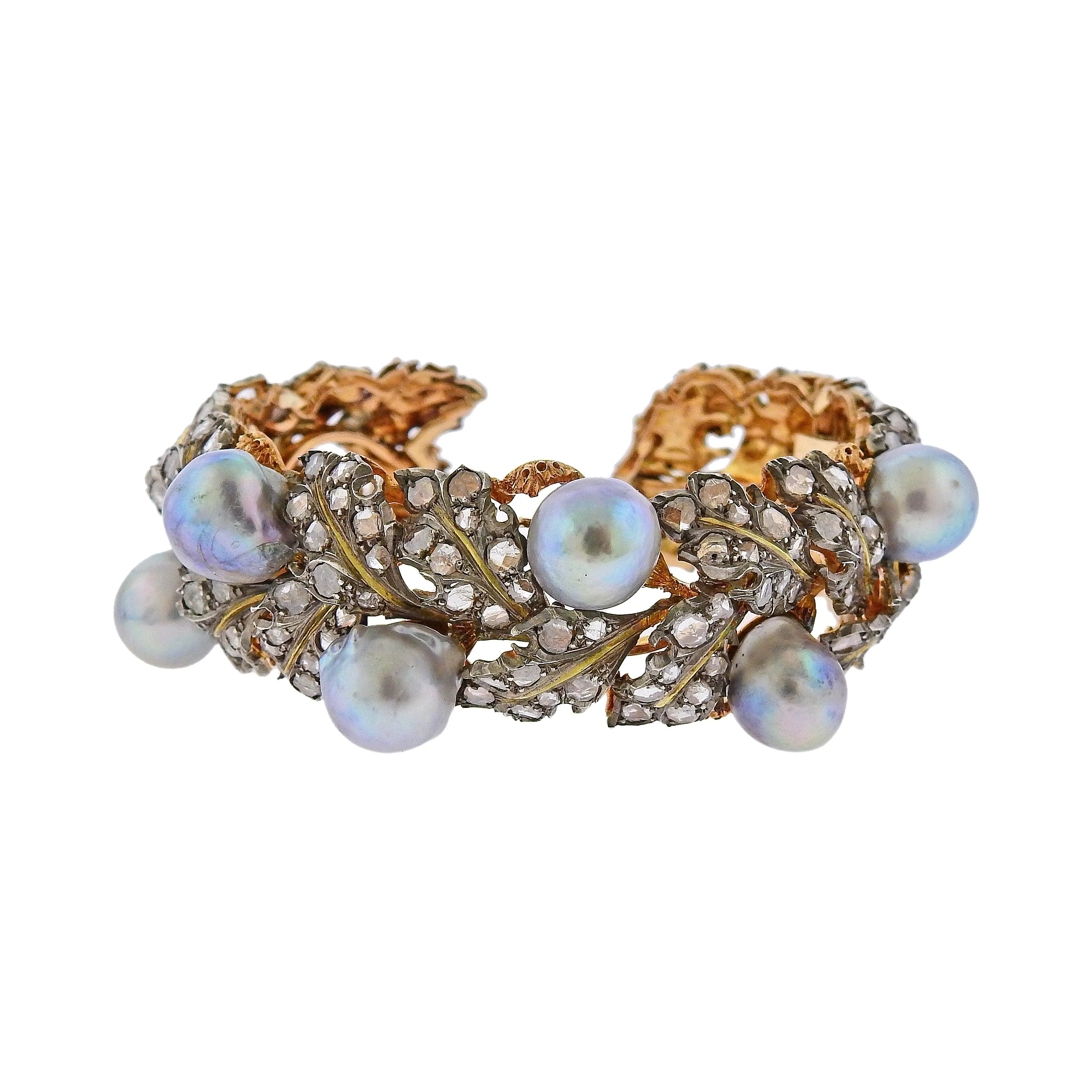 Buccellati Pearl Diamond Gold Bracelet