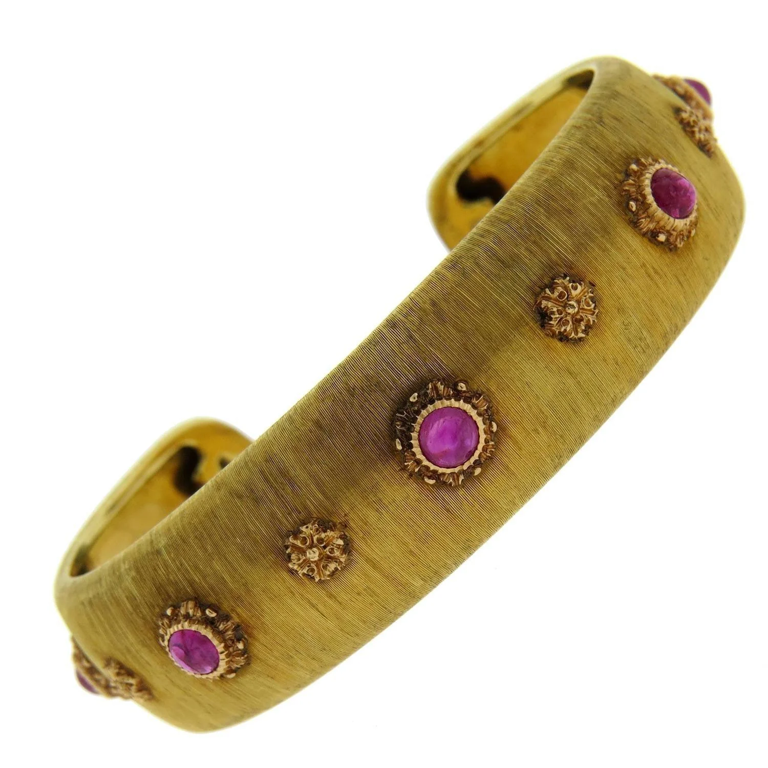 Buccellati Ruby Gold Cuff Bracelet
