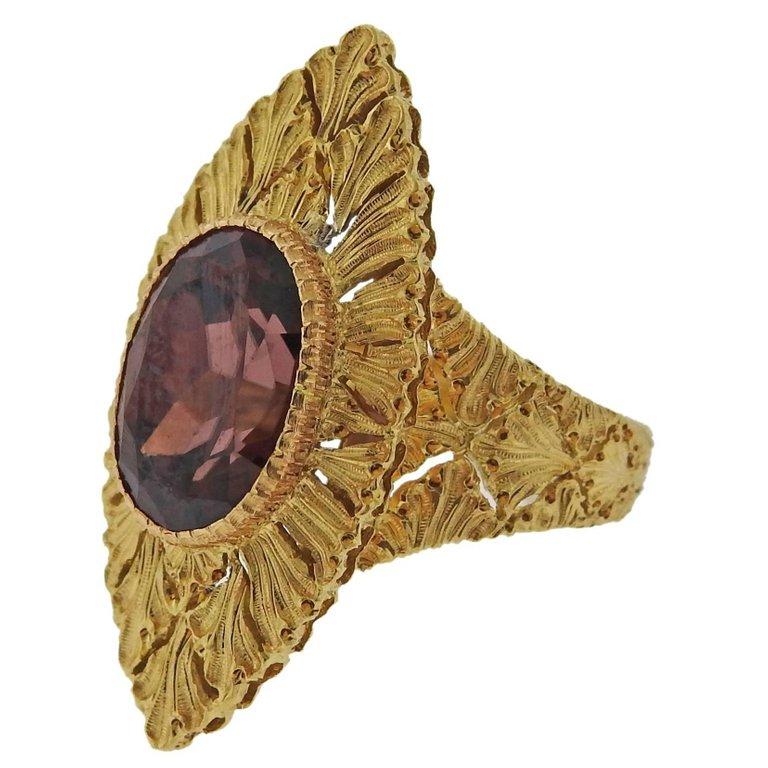 Buccellati Yellow Gold Zircon Ring