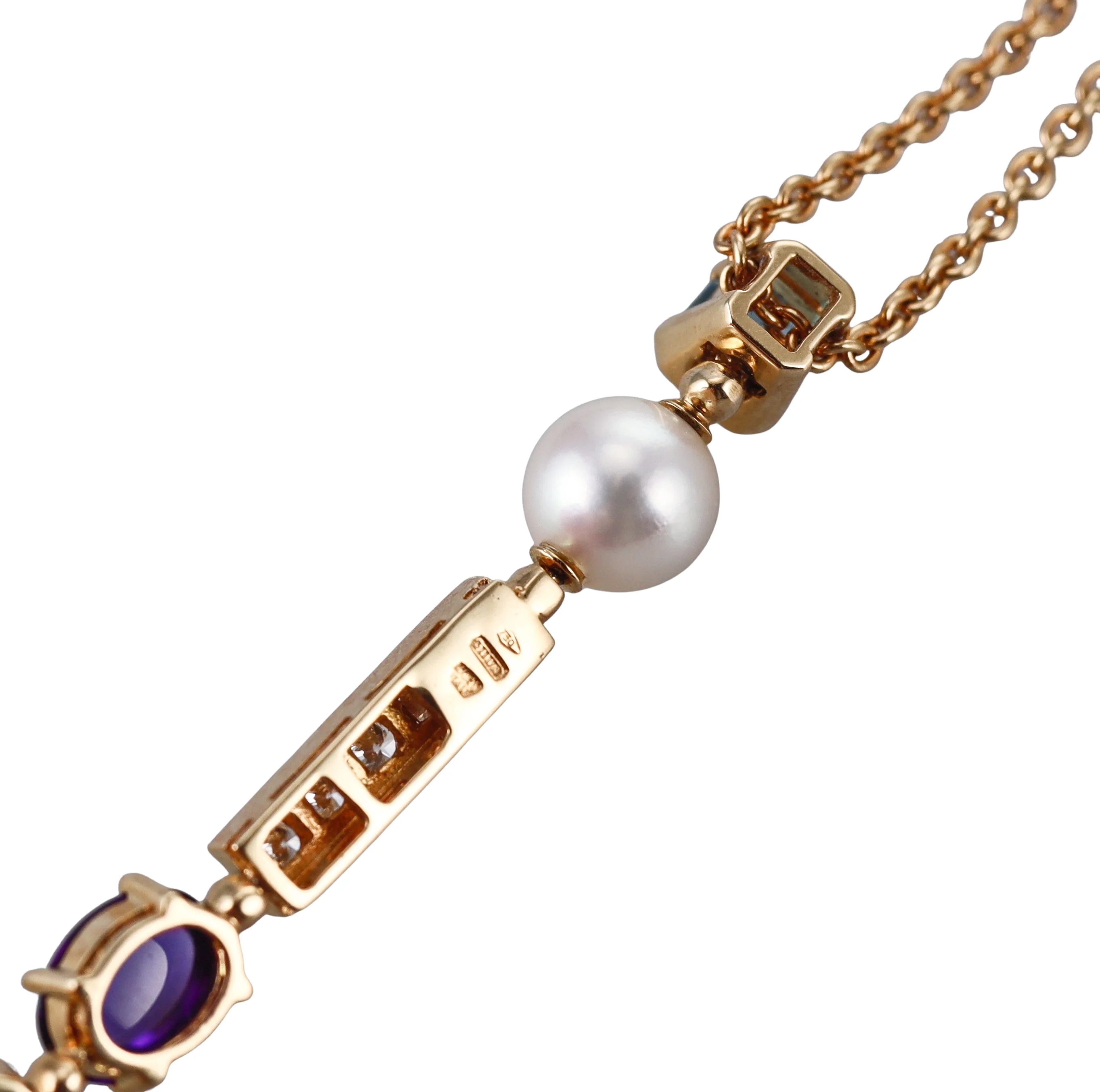 Bulgari Allegra Diamond Gemstone Pearl Pendant Necklace