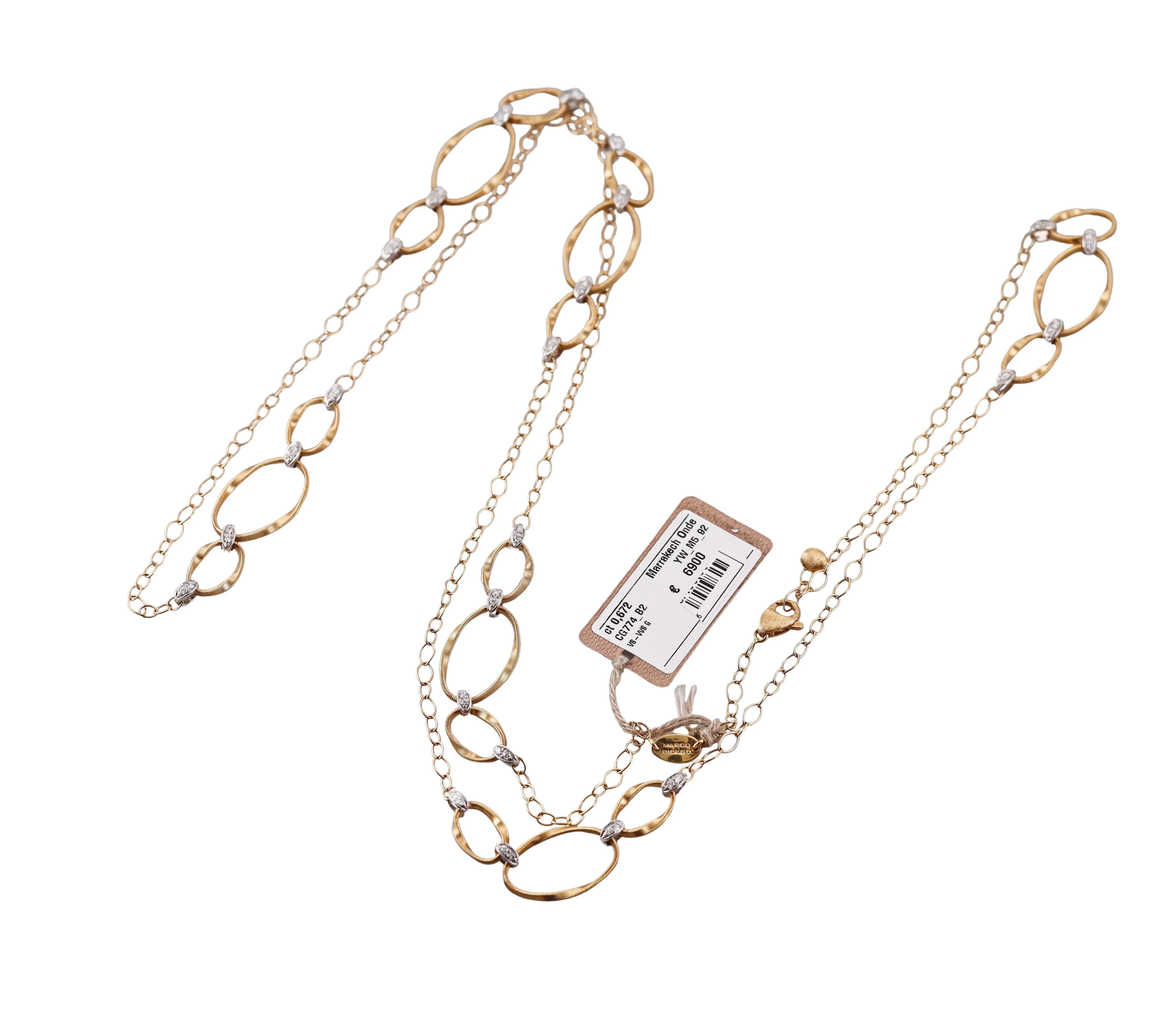 Marco Bicego Marrakech Onde Long Diamond Gold Necklace