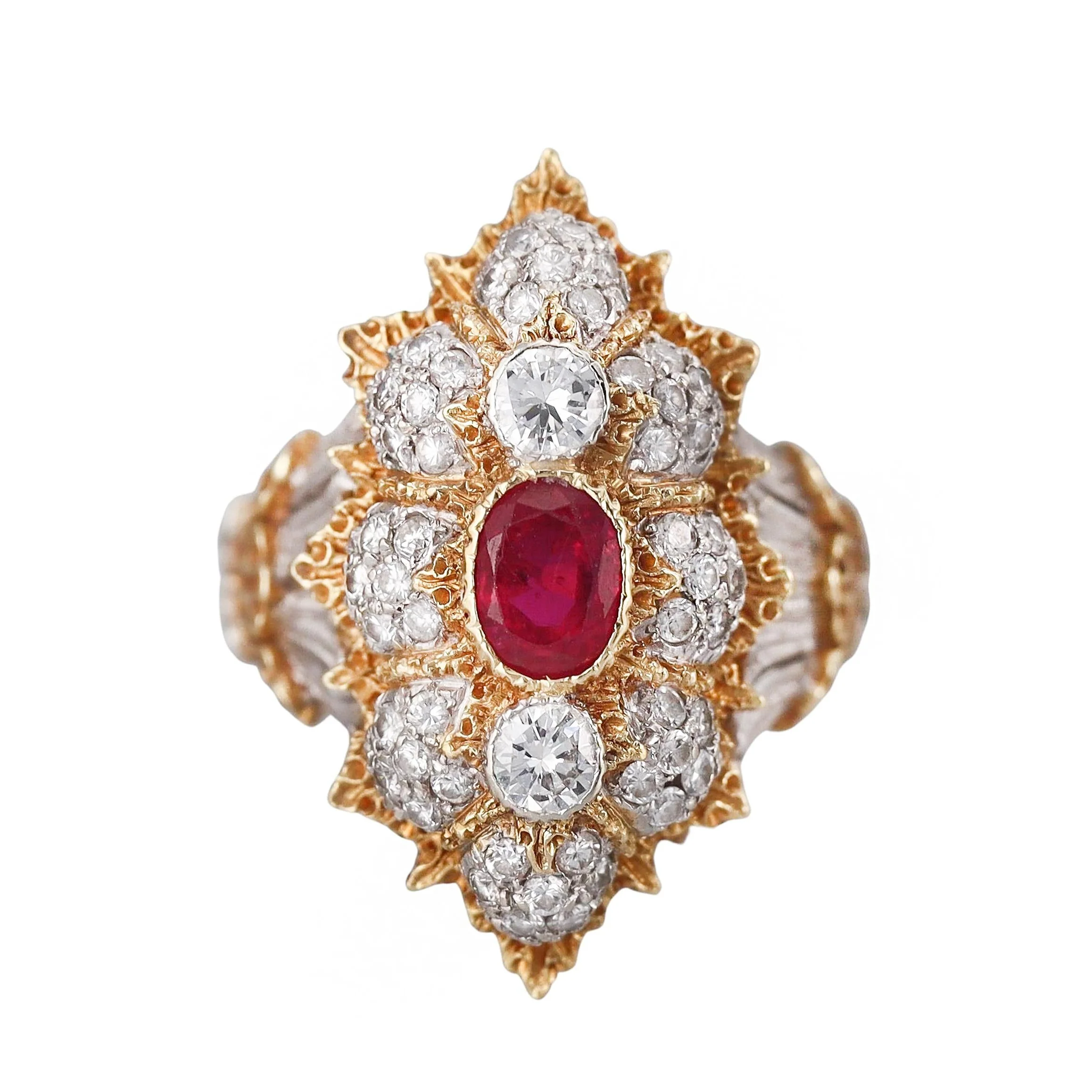 Buccellati Ruby Diamond Gold Ring