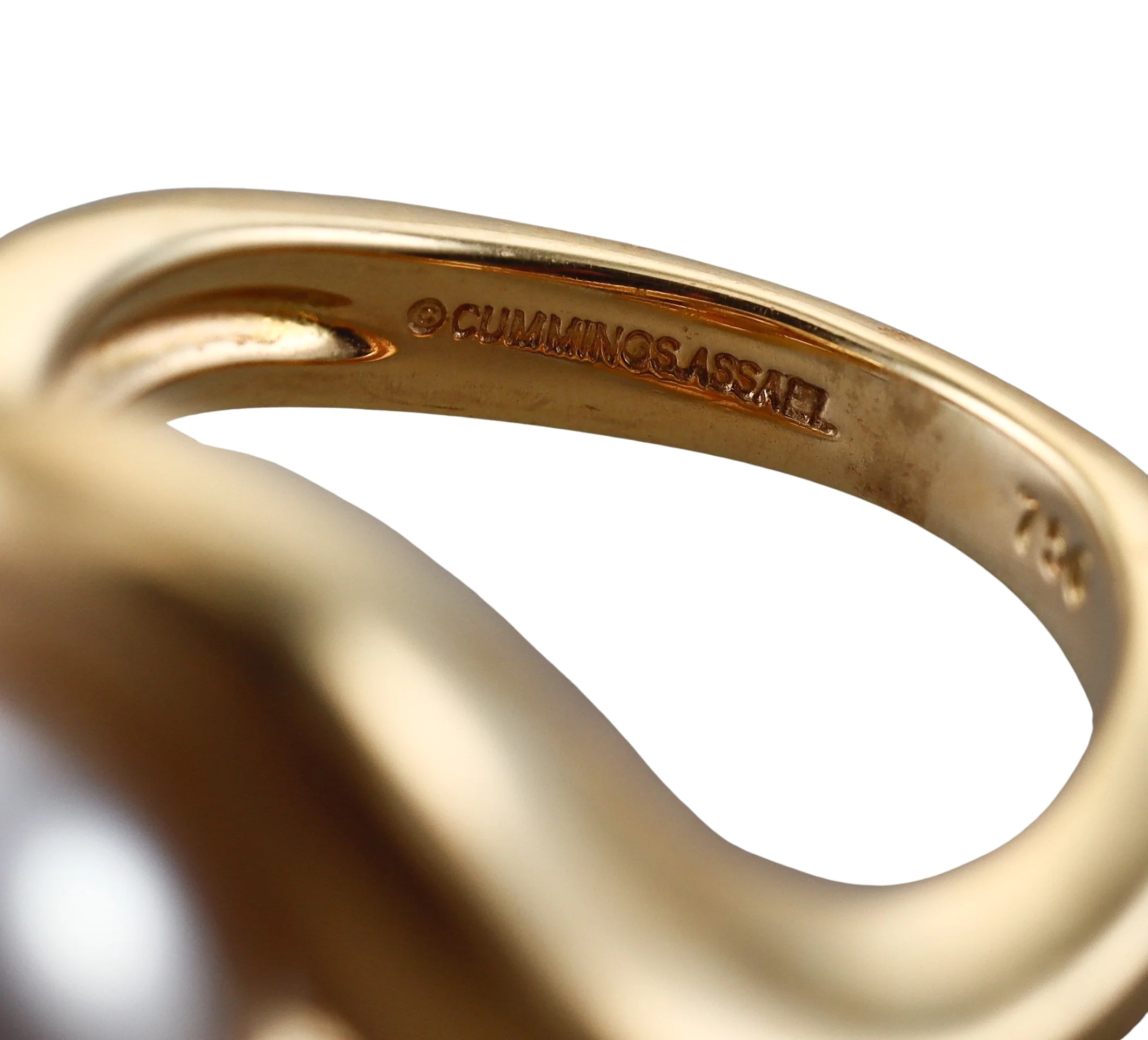 Assael Angela Cummings Scroll South Sea Pearl Gold Ring