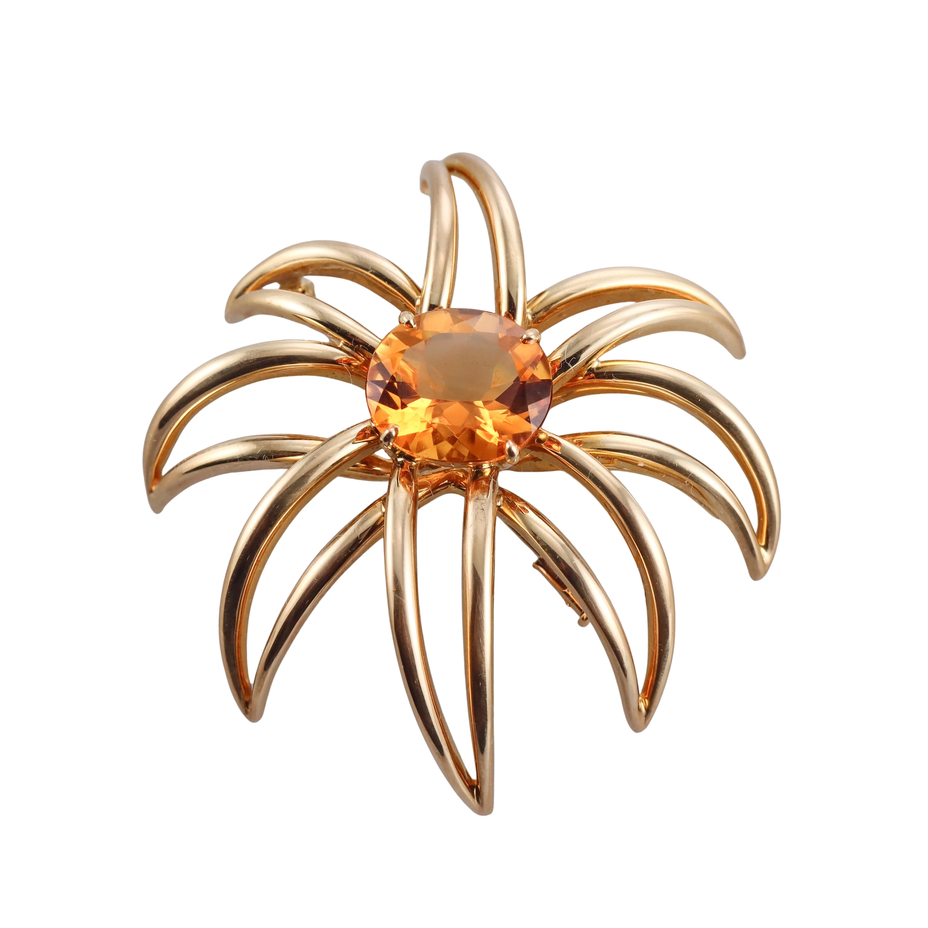 Tiffany Co. Fireworks Citrine Gold Brooch