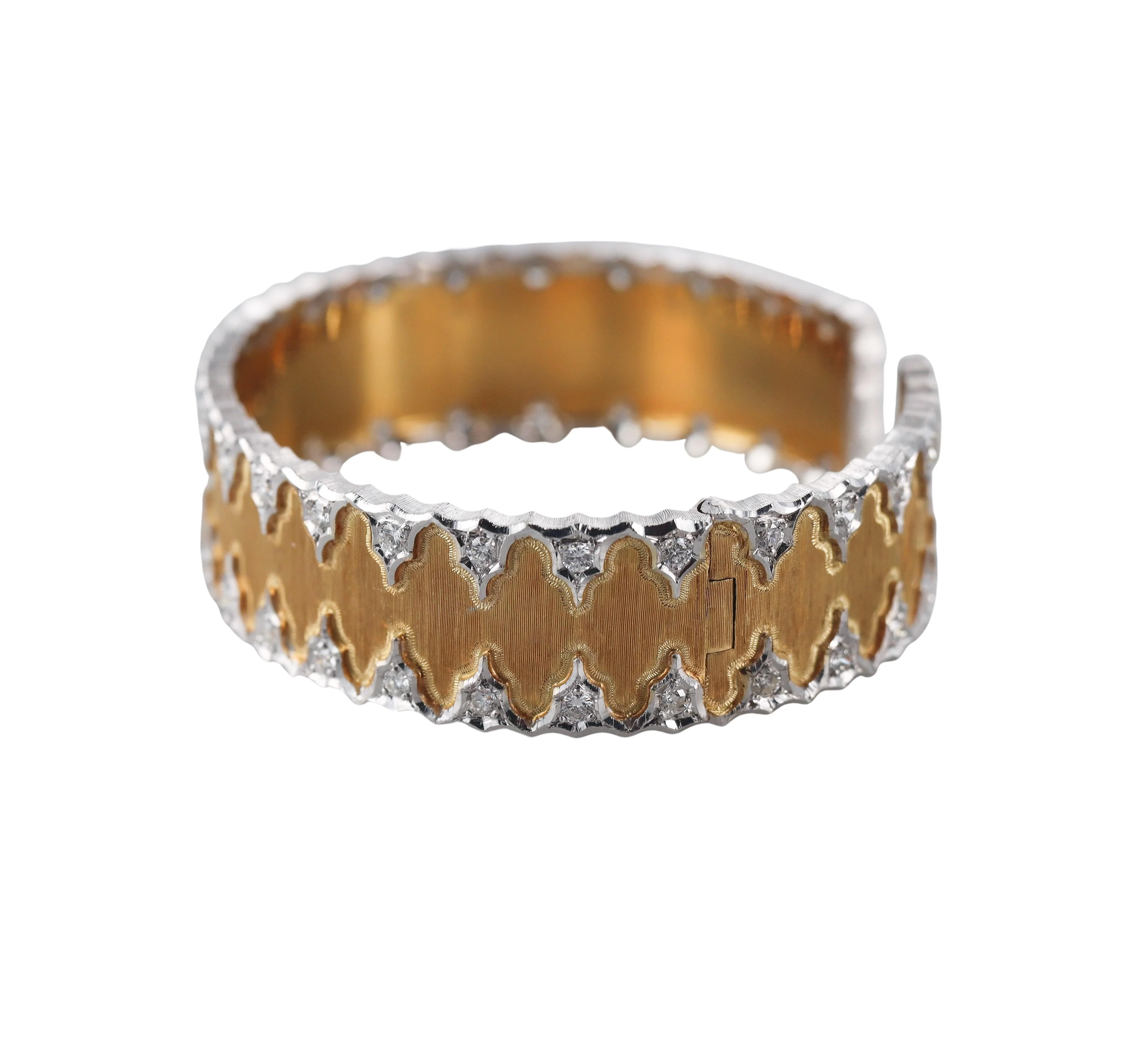 Buccellati Diamond Gold Classic Cuff Bracelet