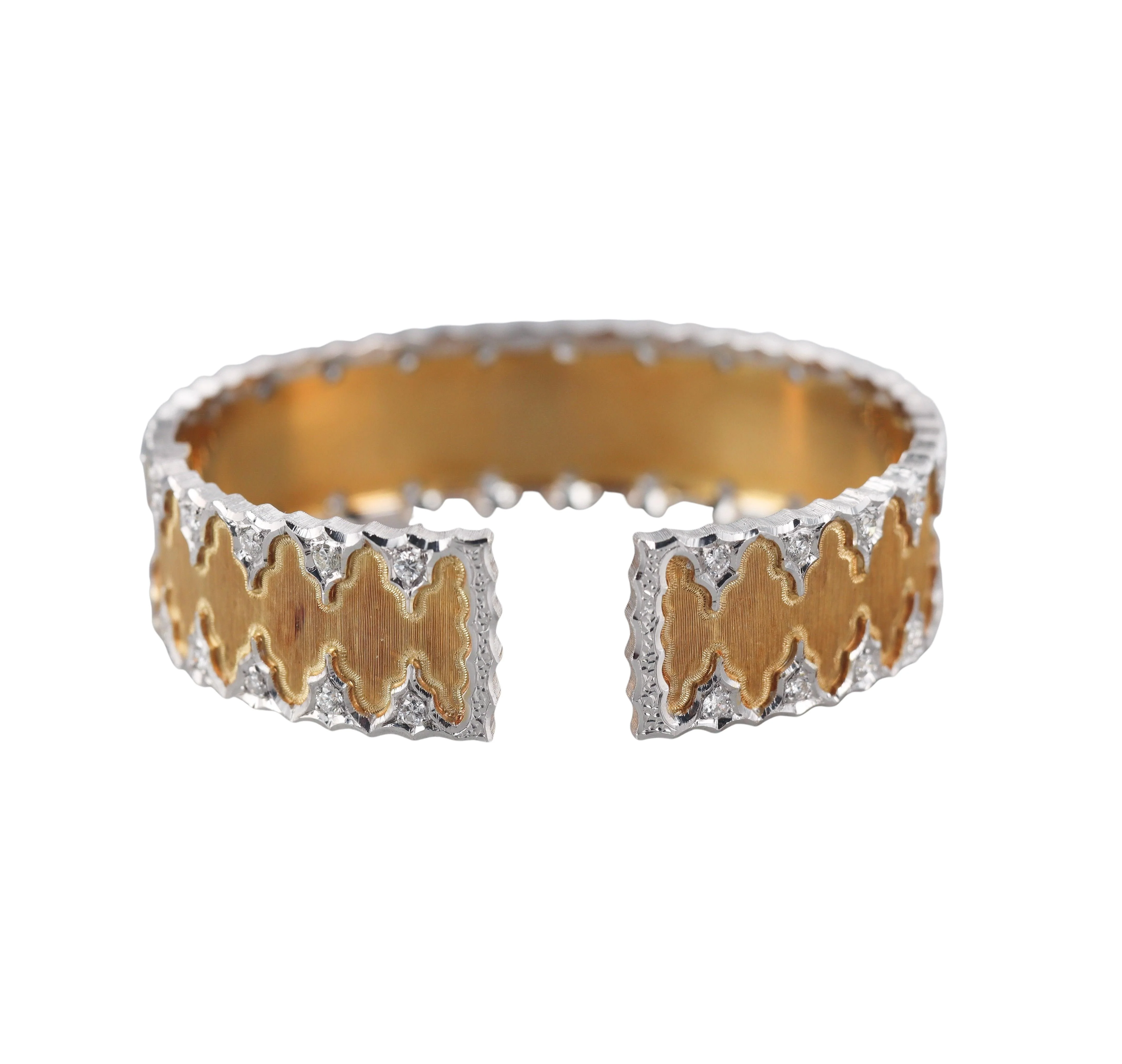 Buccellati Diamond Gold Classic Cuff Bracelet