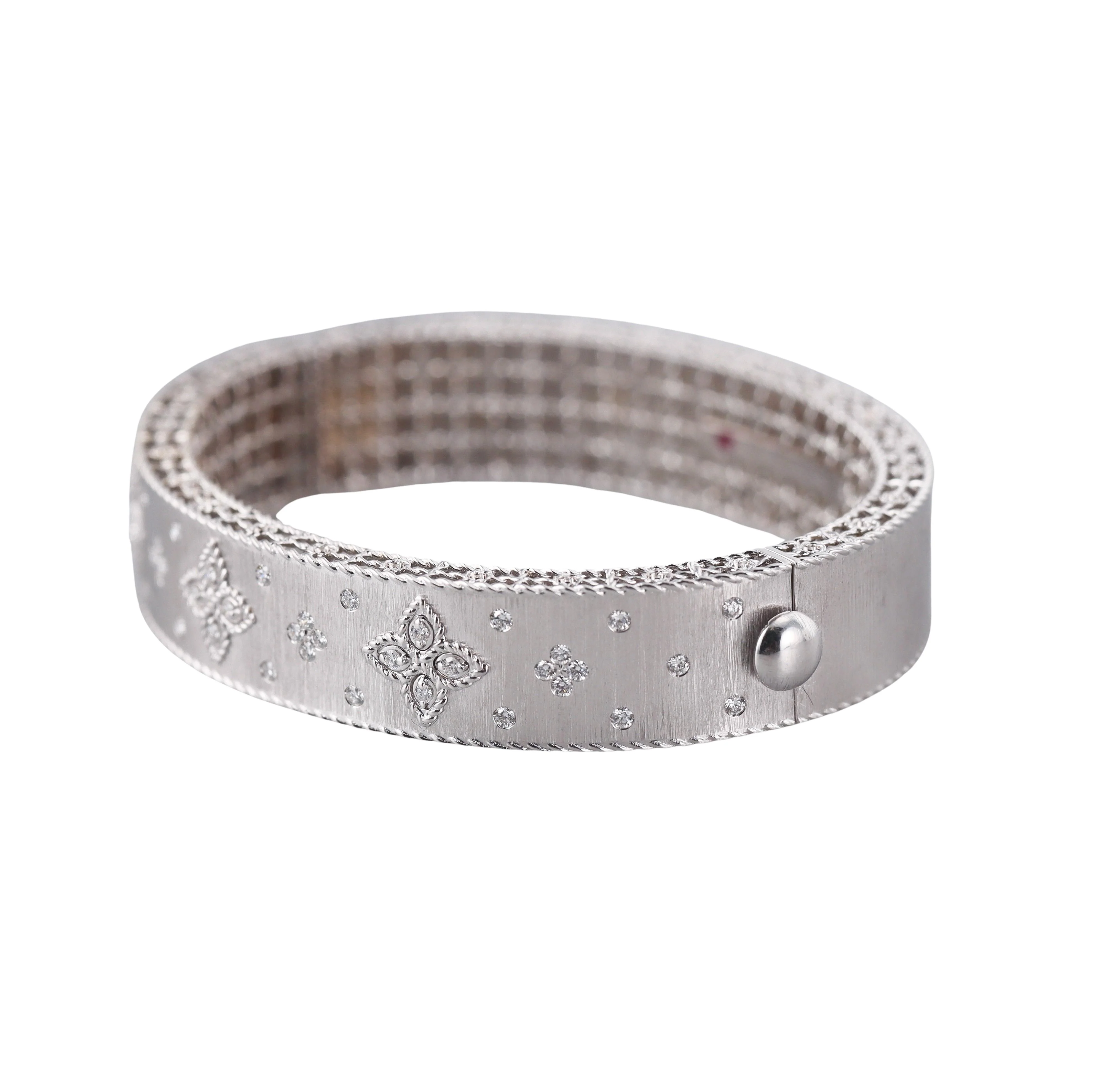 Roberto Coin Venetian Princess Diamond Gold Bangle Bracelet