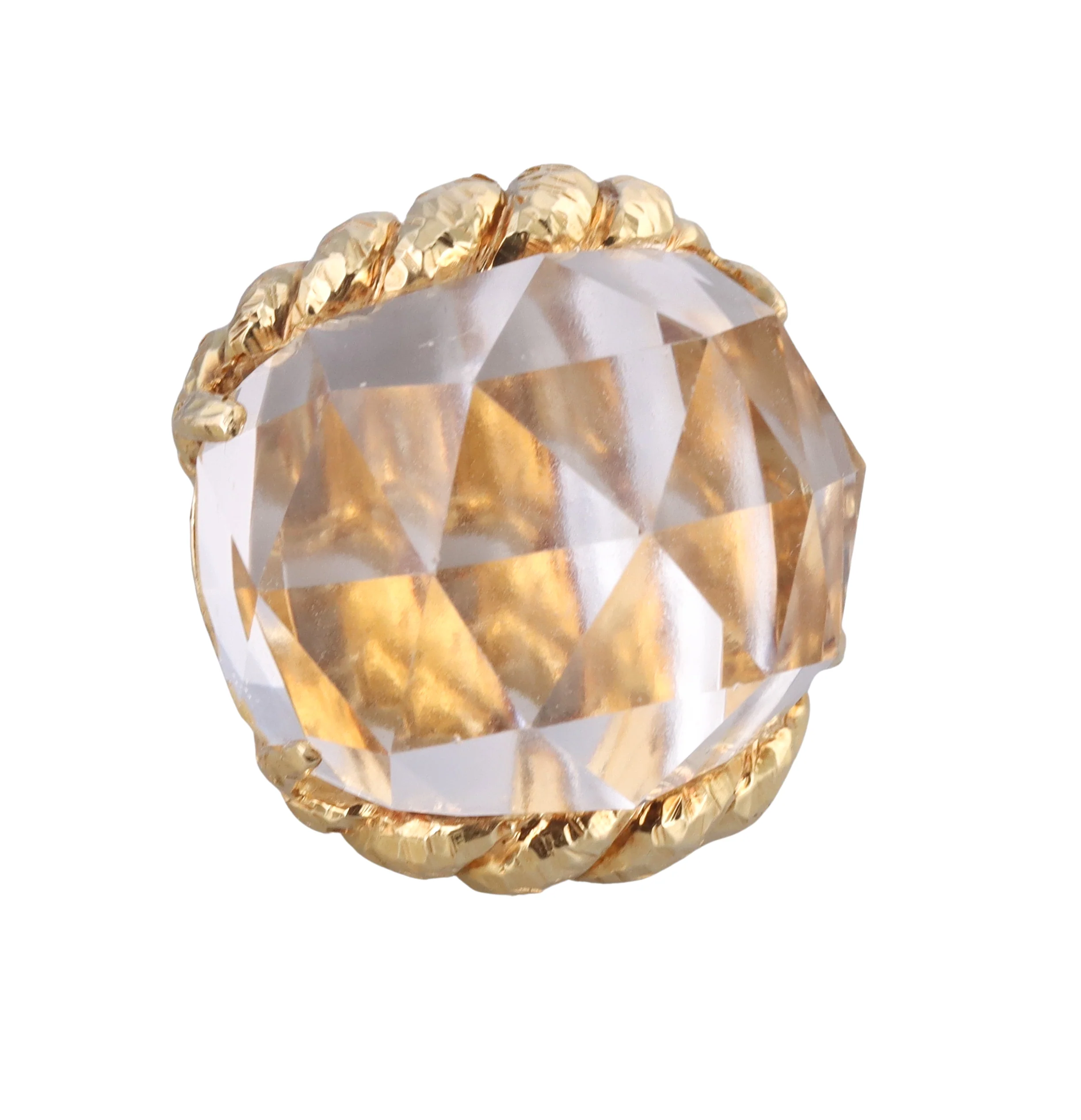 David Webb Crystal Gold Iceberg Ring