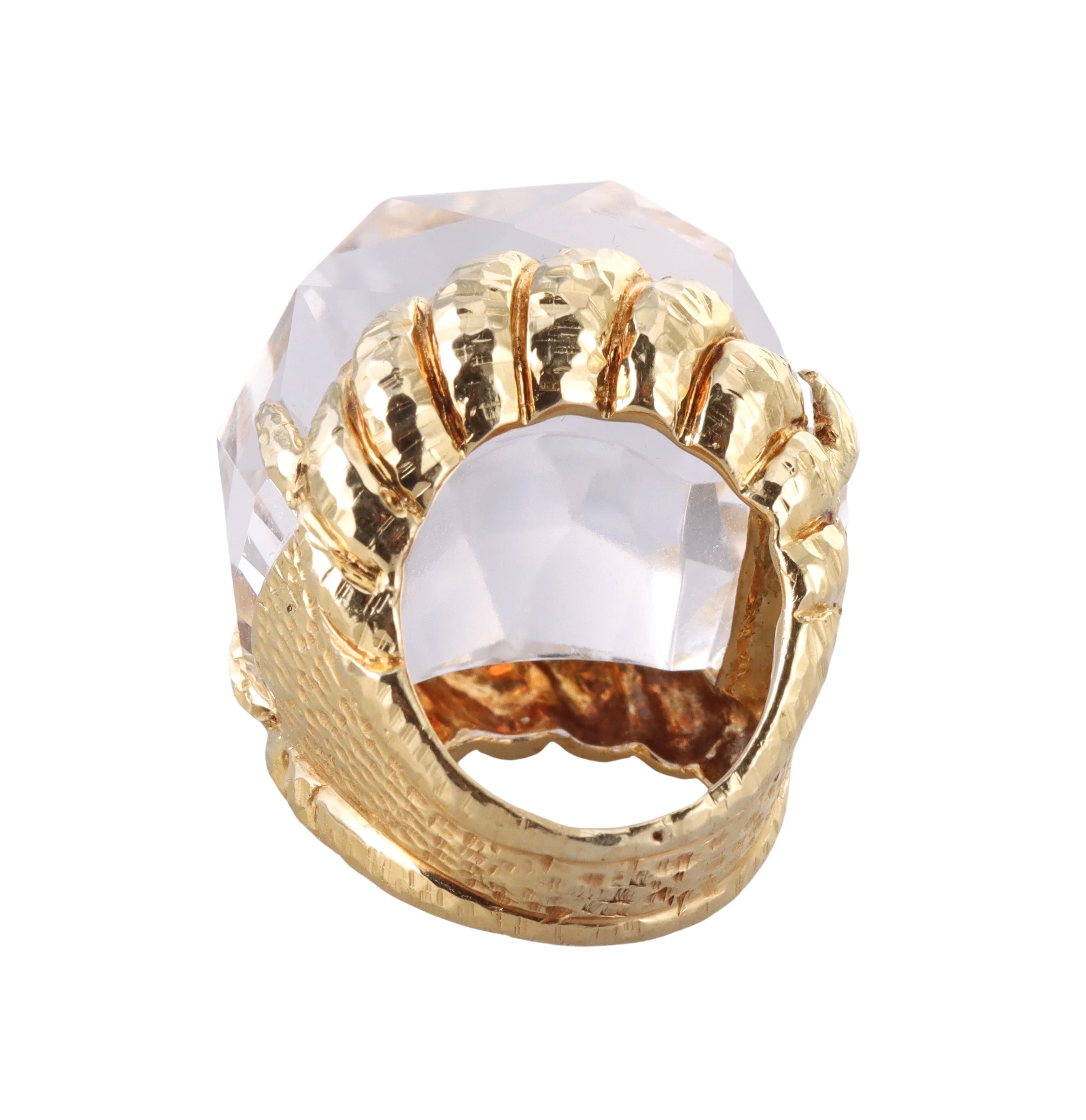 David Webb Crystal Gold Iceberg Ring