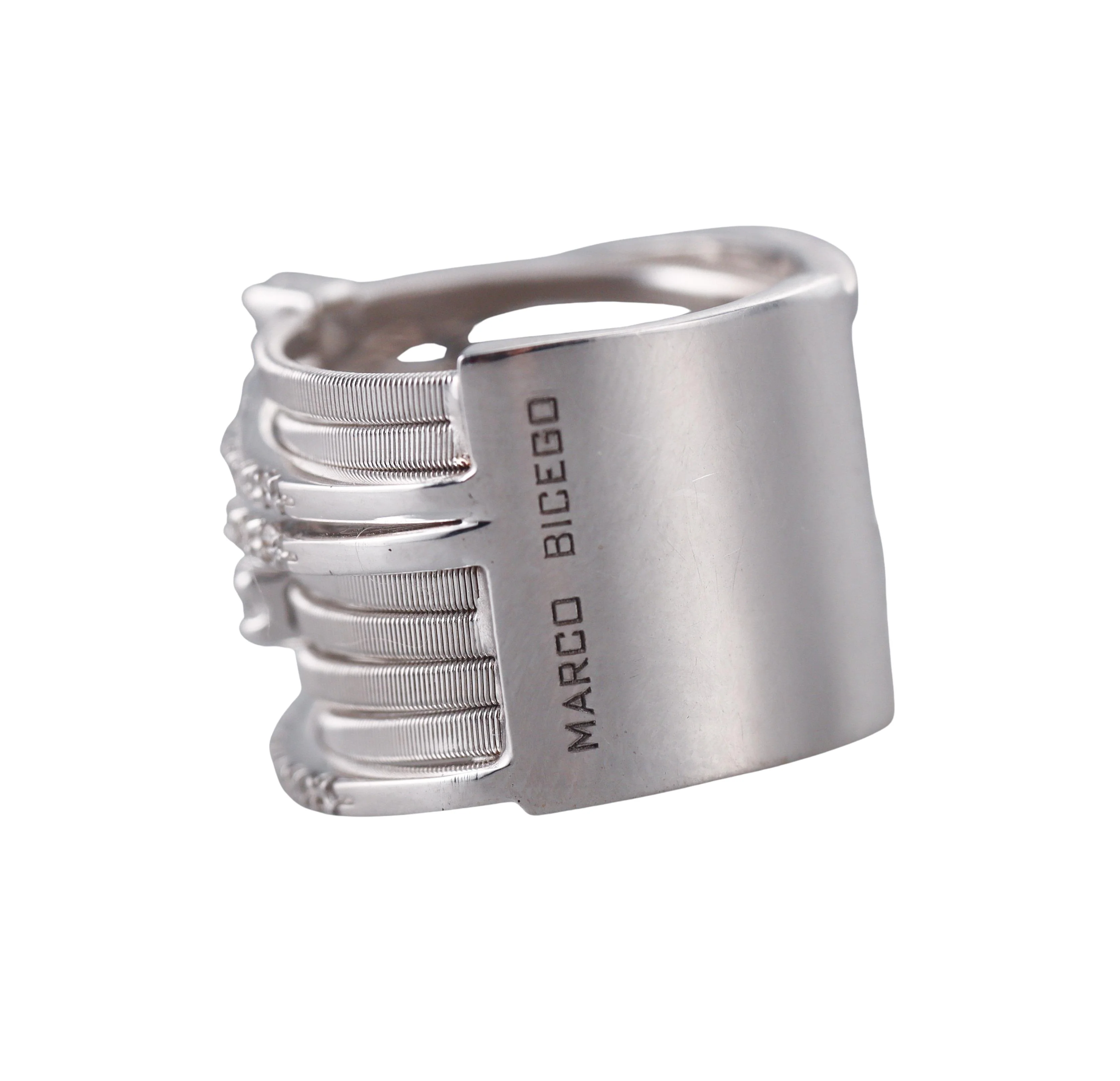 Marco Bicego Goa Nine Row Diamond Gold Ring