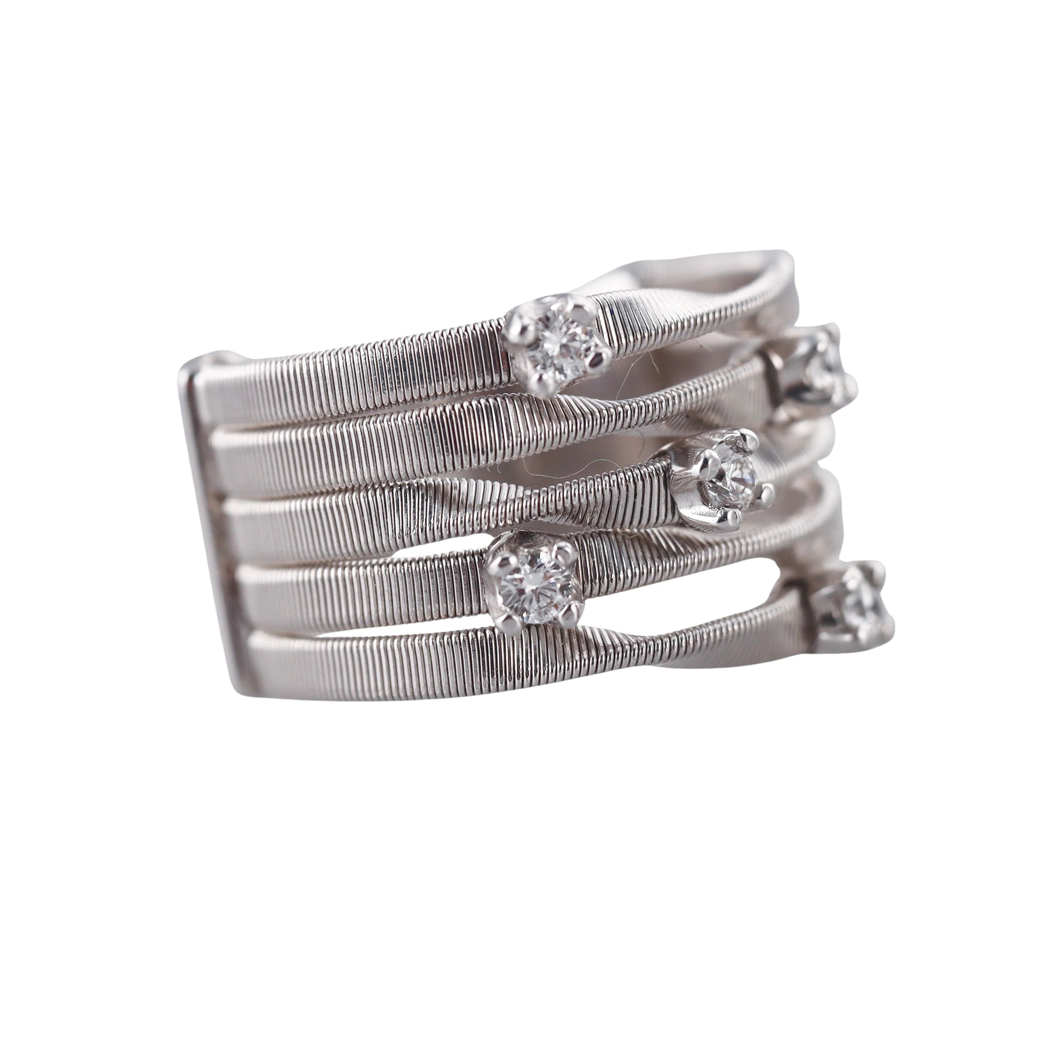 Marco Bicego Marrakech Five Row Diamond Gold Ring