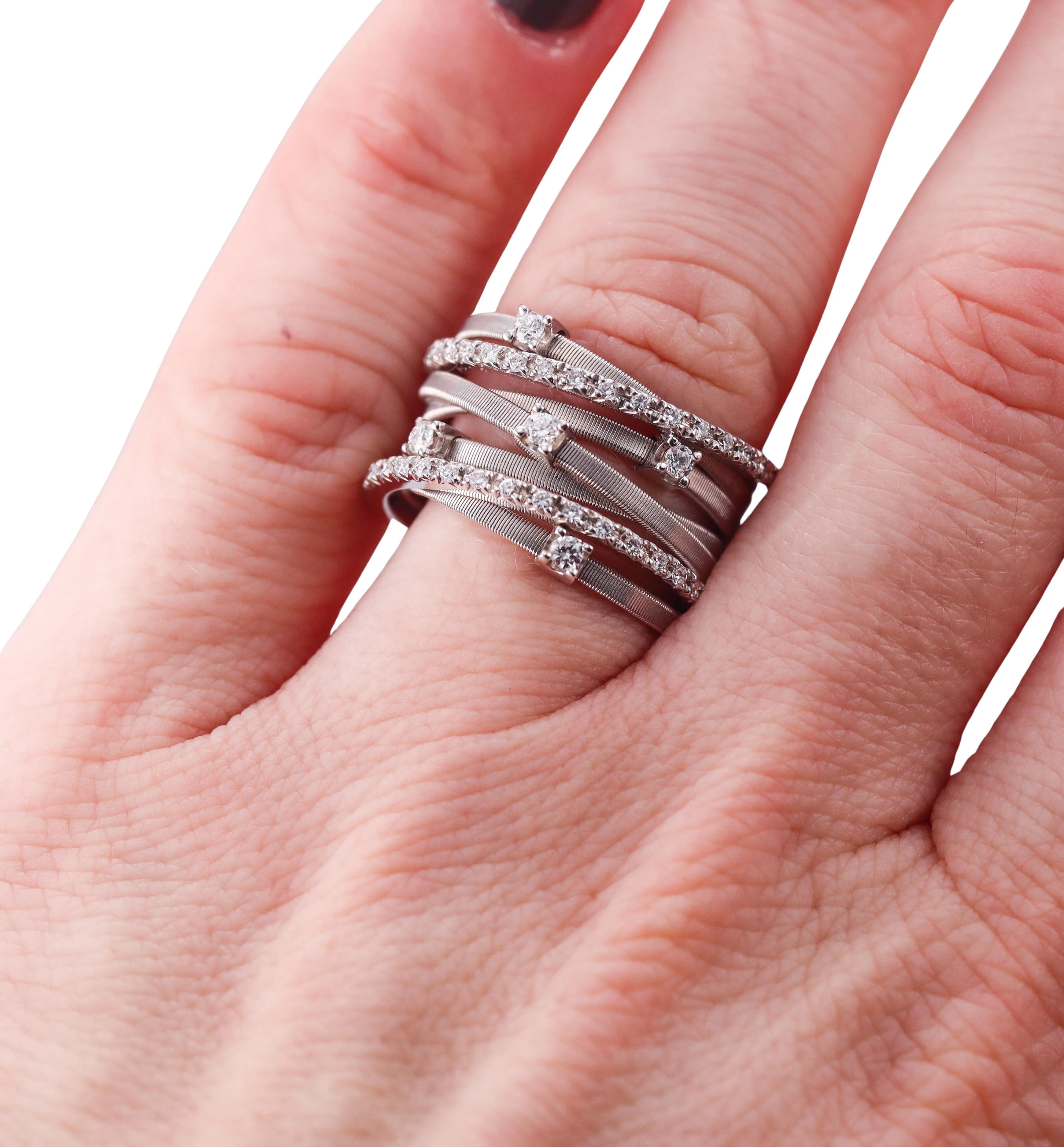 Marco Bicego Goa Diamond Gold Seven Row Ring