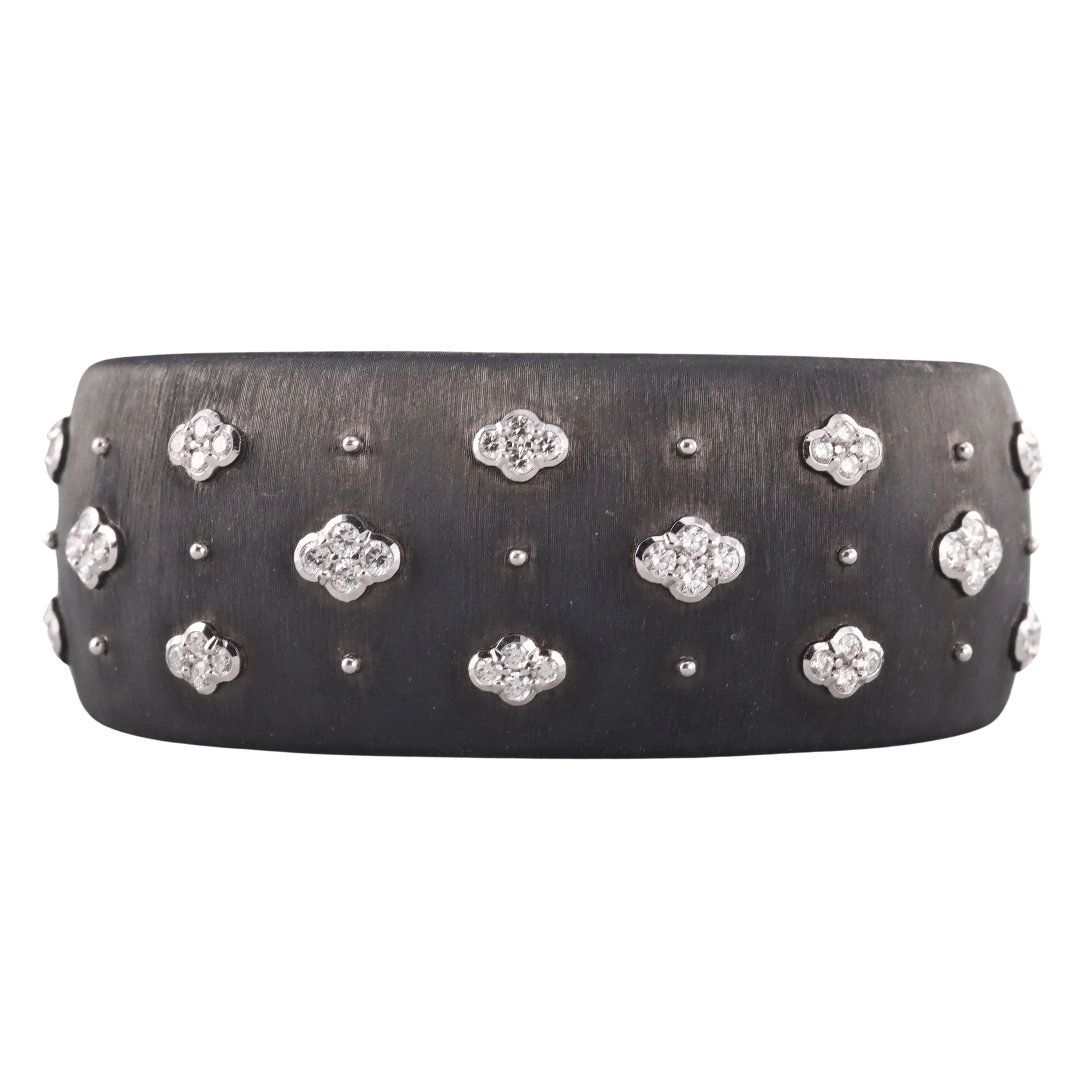 Buccellati Macri AB Diamond Blackened Gold Cuff Bracelet