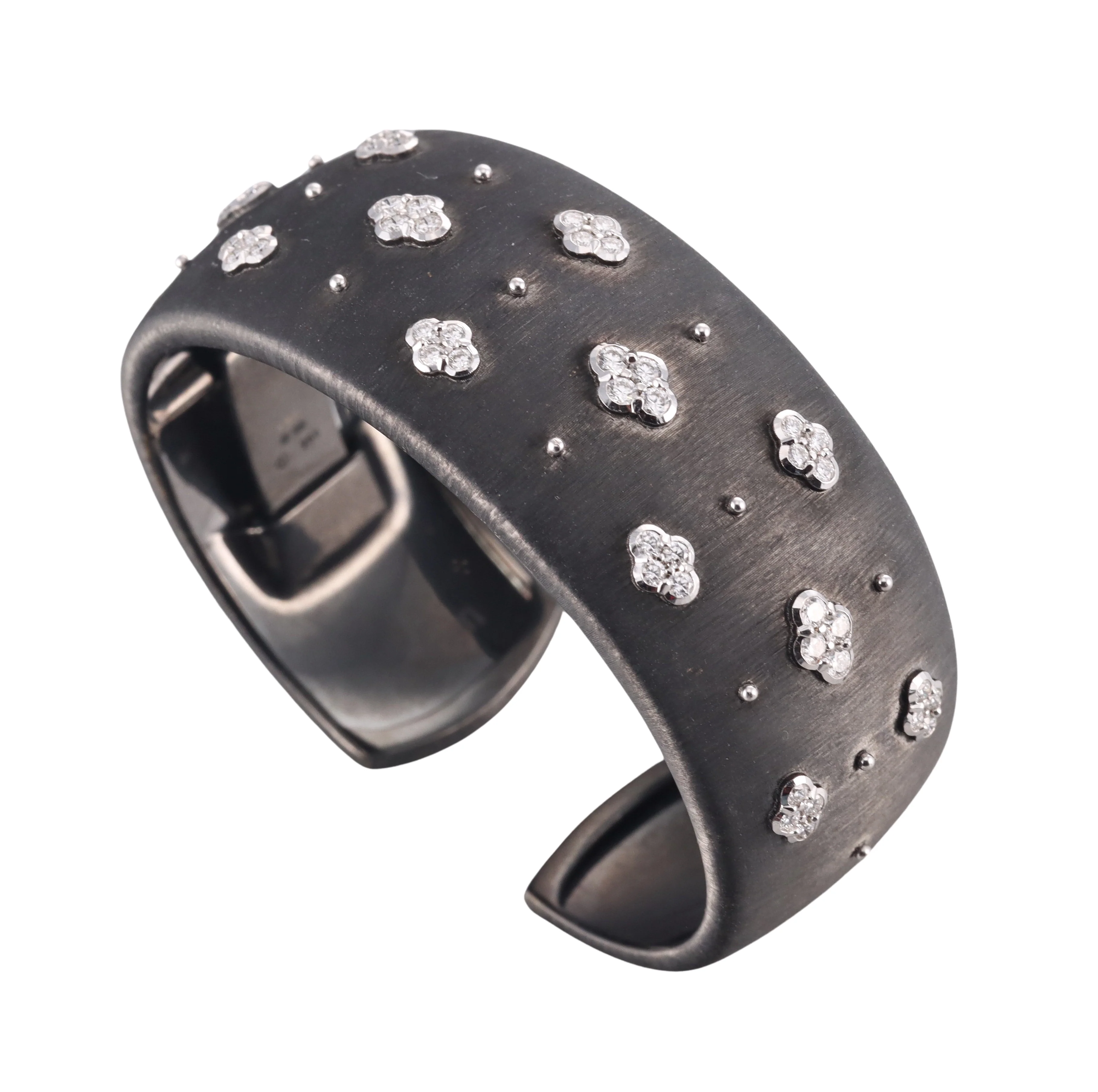 Buccellati Macri AB Diamond Blackened Gold Cuff Bracelet