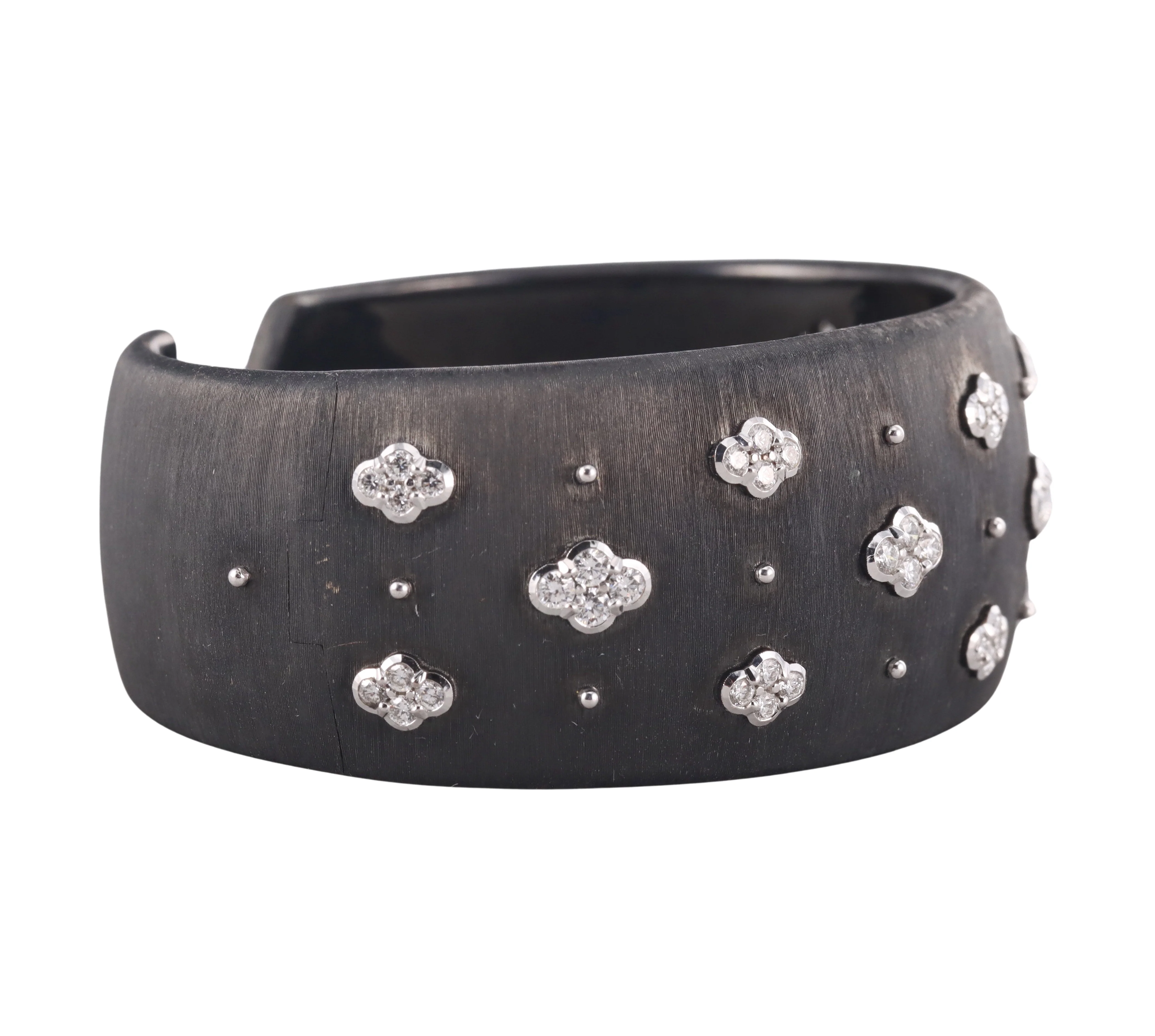 Buccellati Macri AB Diamond Blackened Gold Cuff Bracelet