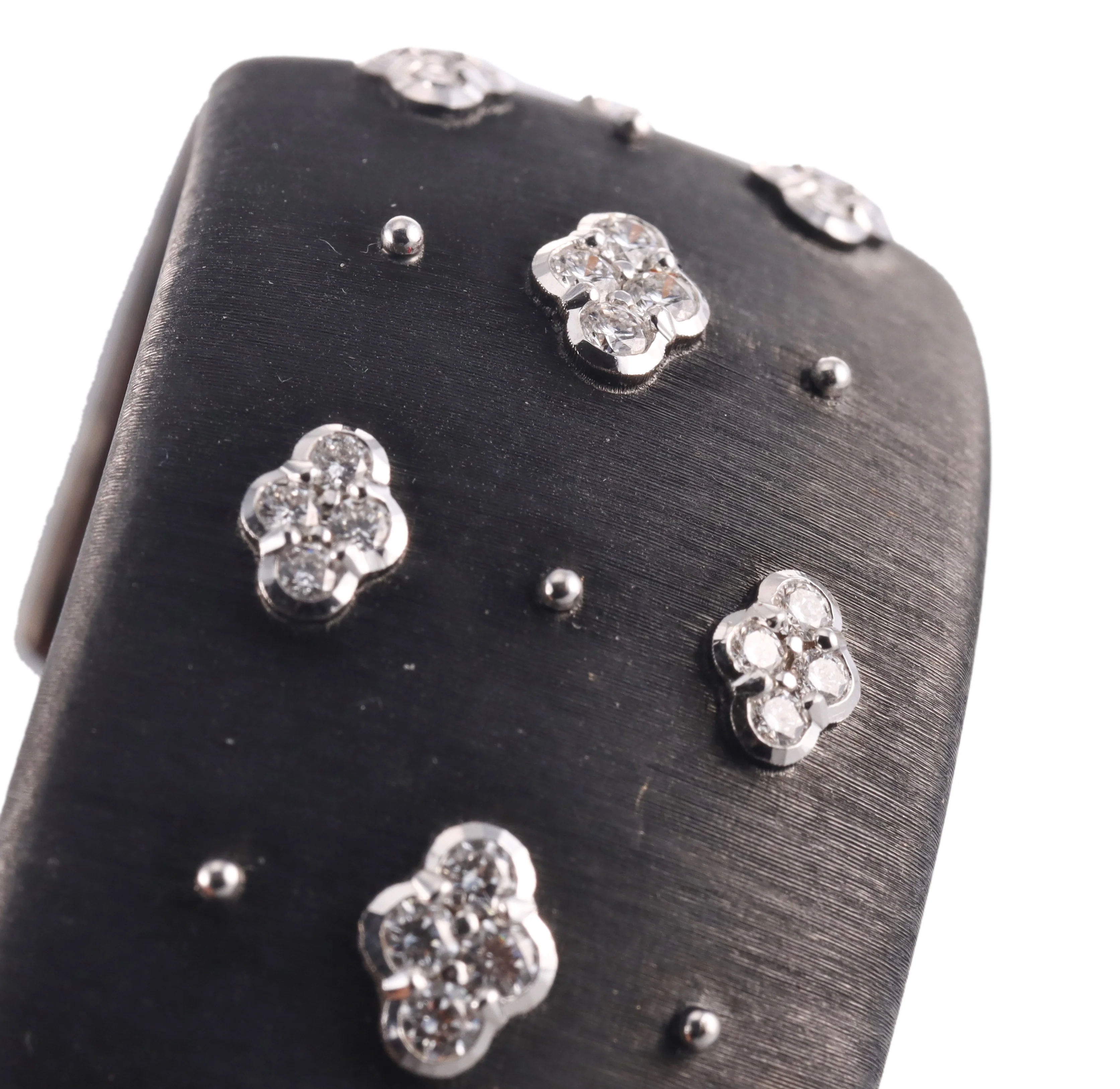 Buccellati Macri AB Diamond Blackened Gold Cuff Bracelet