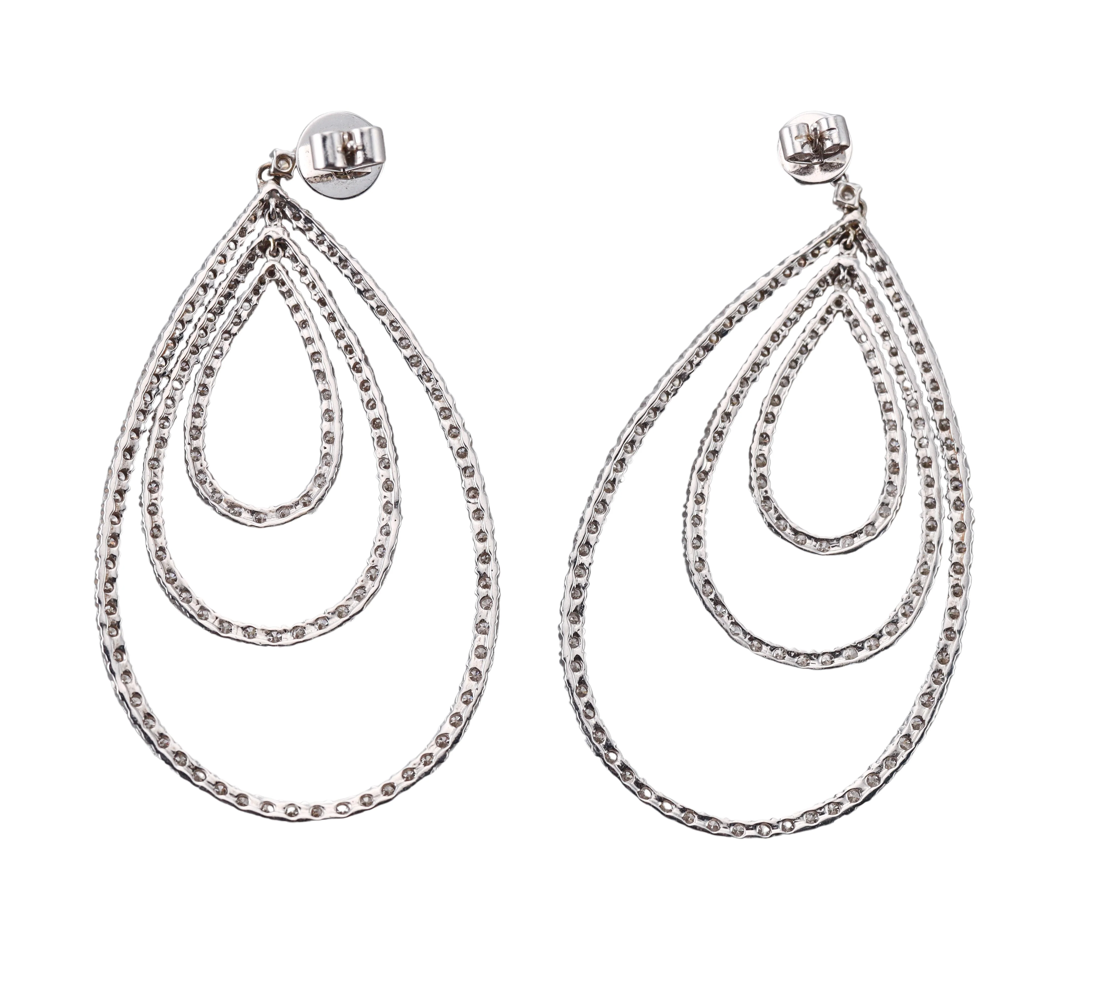 8.00 Carat Diamond Gold Teardrop Earrings