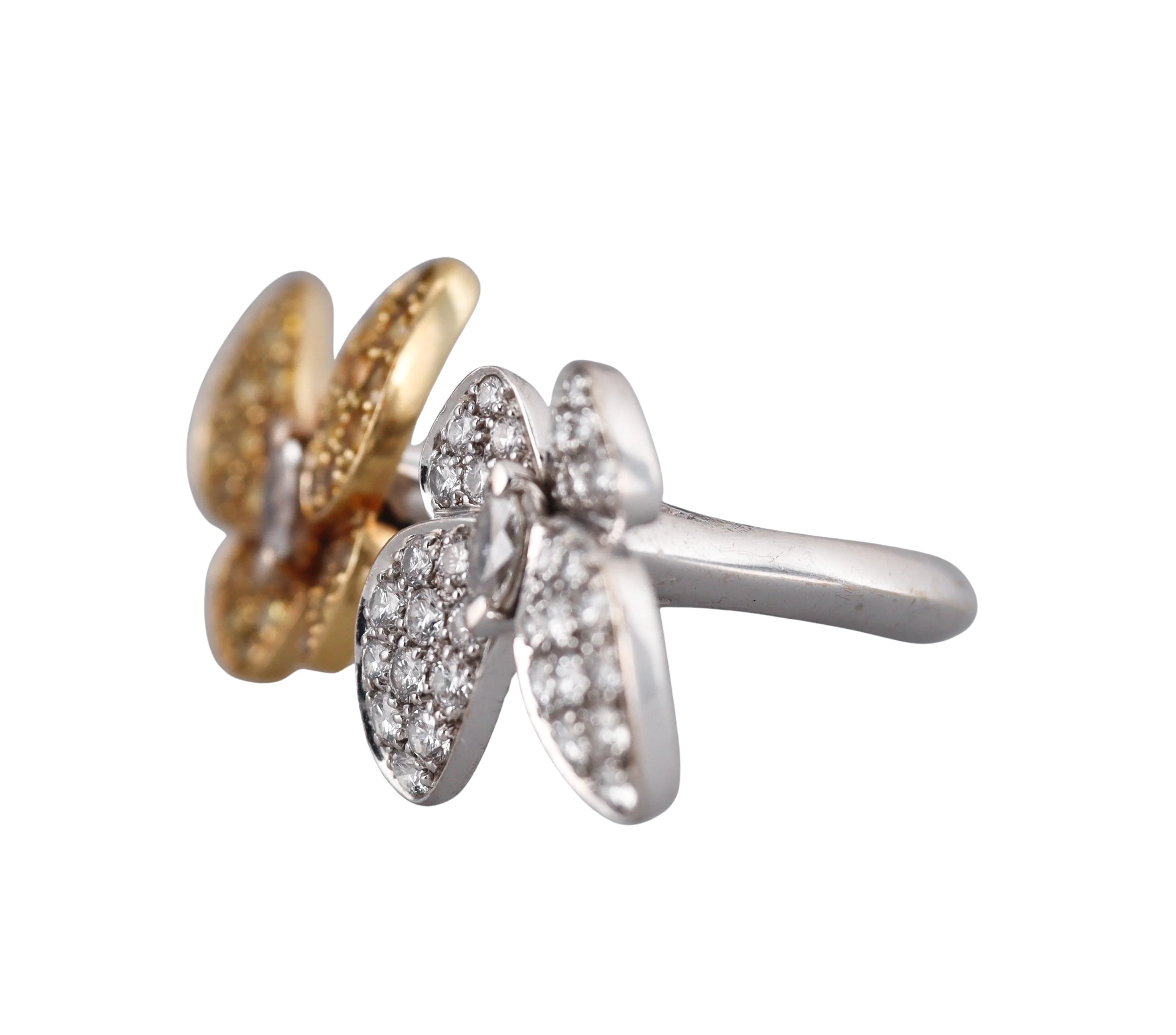 Van Cleef  Arpels Between the Finger Butterfly Diamond Sapphire Gold Ring