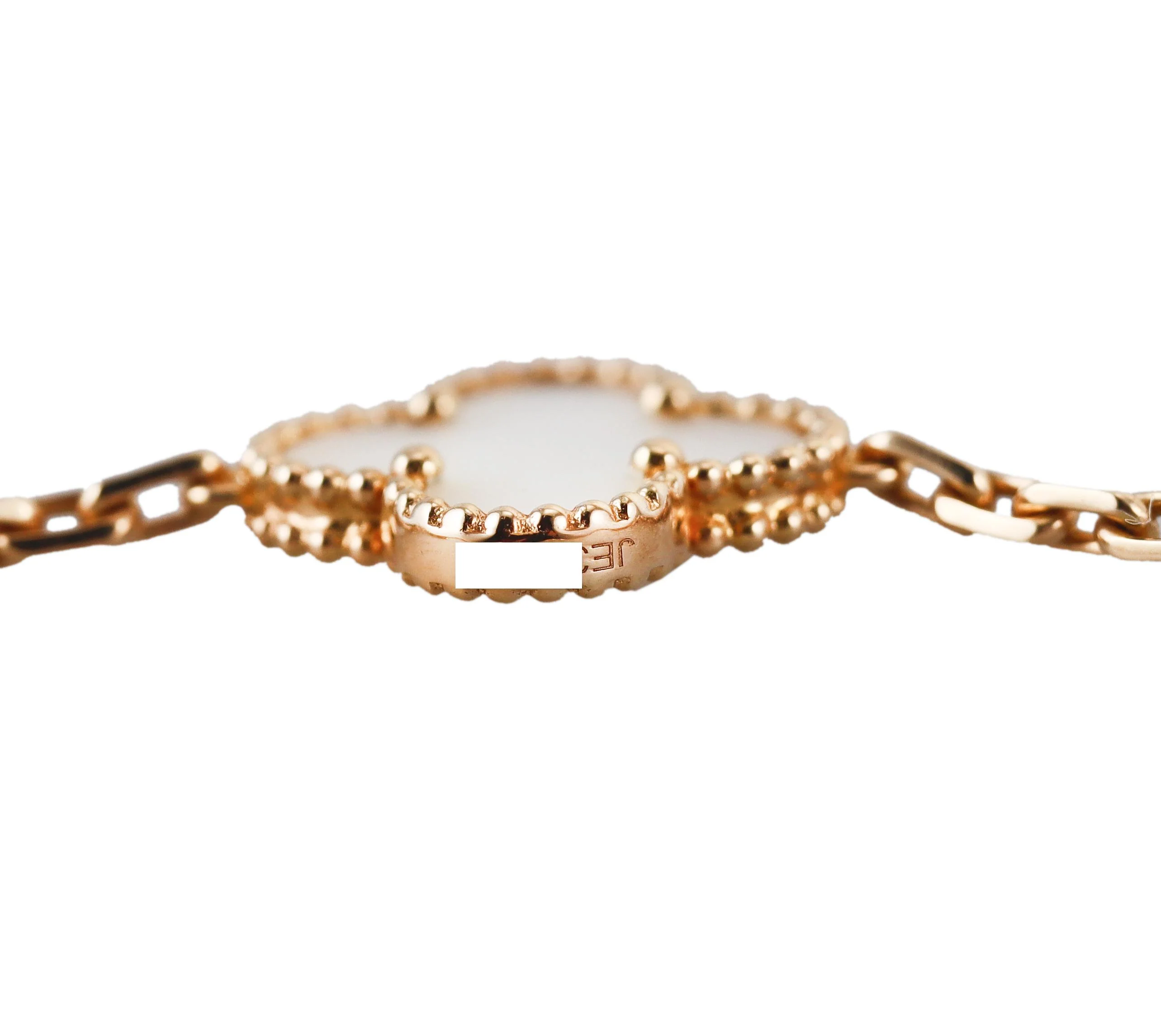 Van Cleef  Arpels Vintage Alhambra 10 Motif Mother of Pearl Gold Necklace